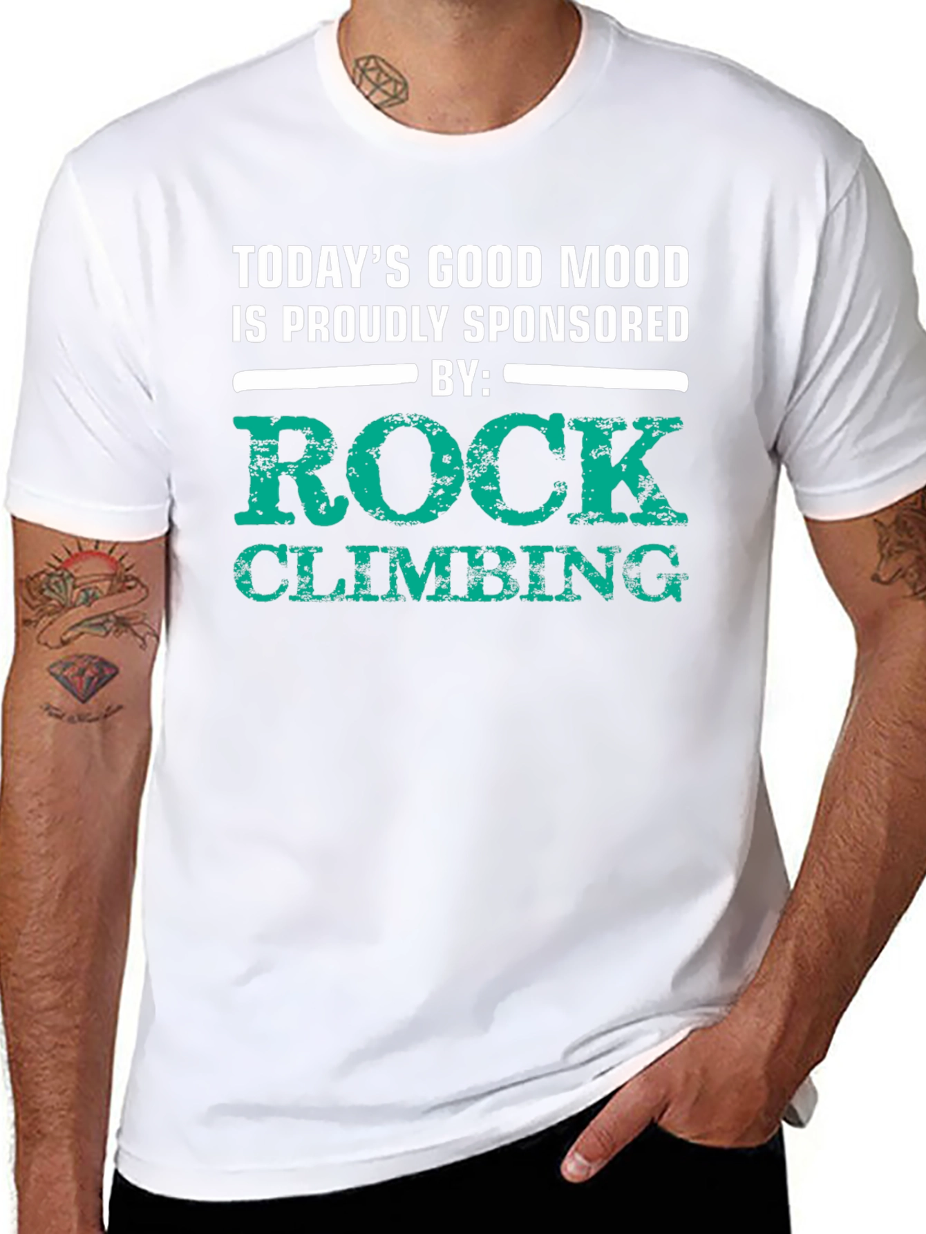 Rock Climbing Sponsored Good Mood Black T-Shirt