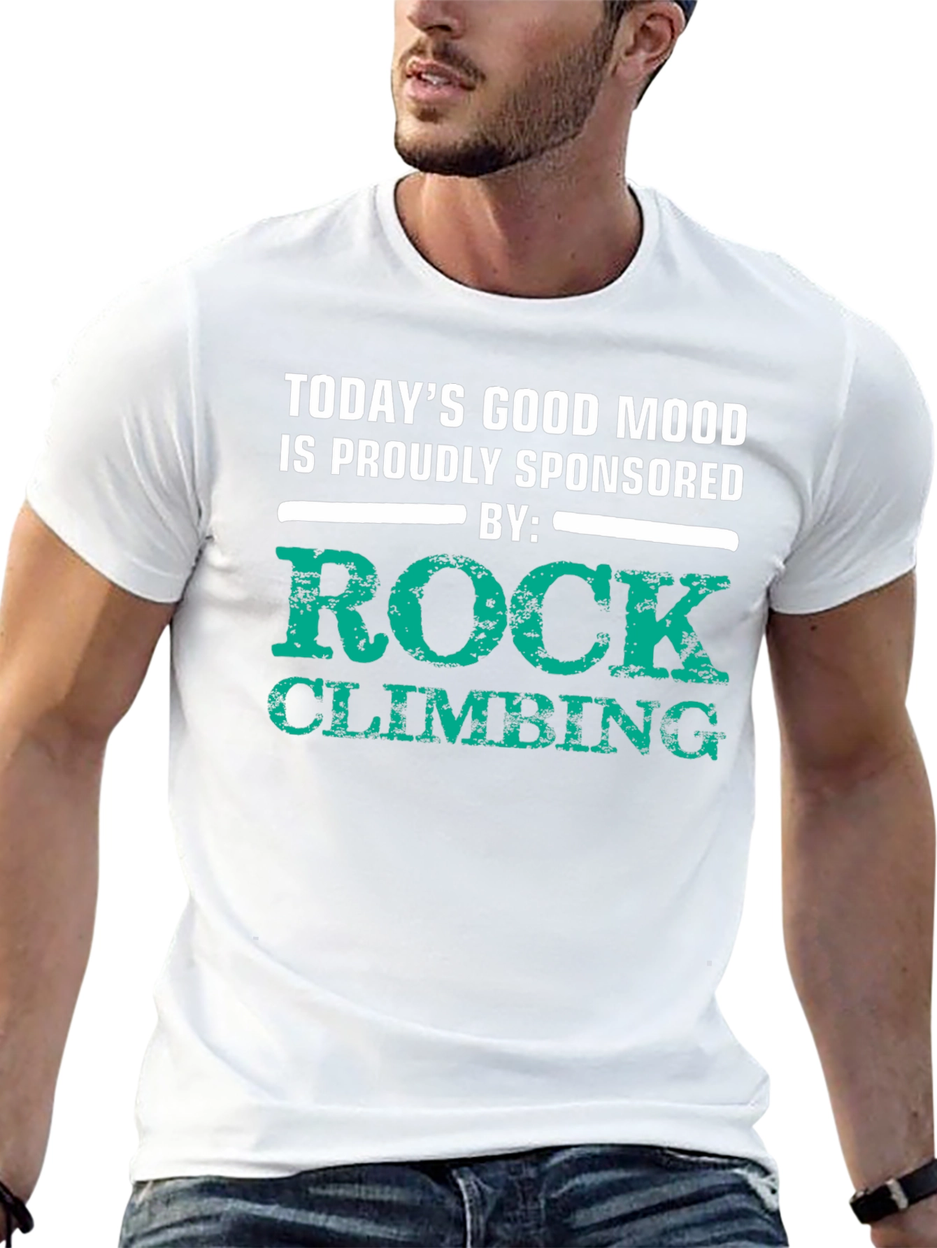 Rock Climbing Sponsored Good Mood Black T-Shirt