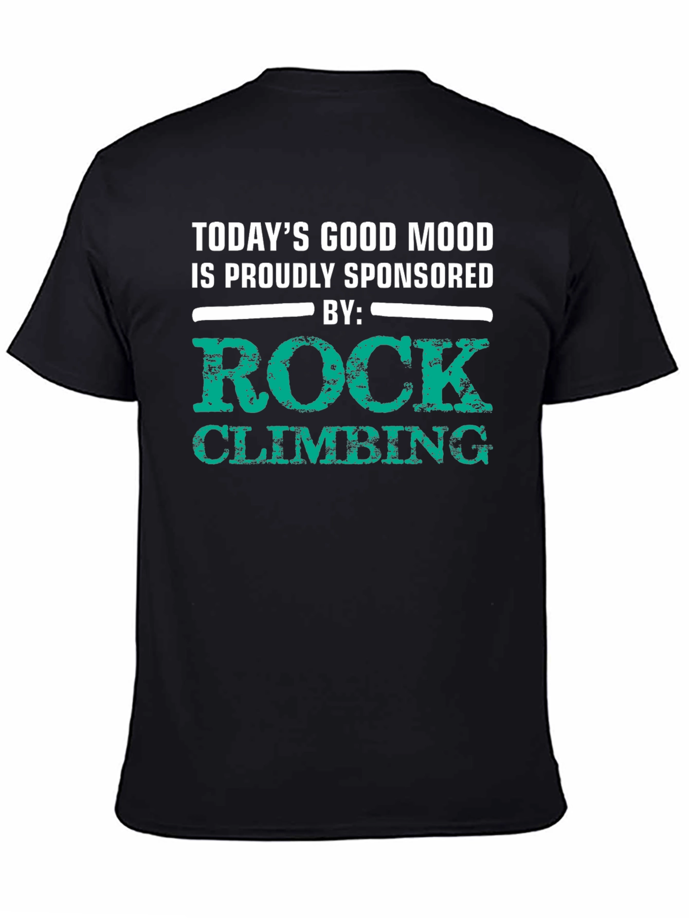 Rock Climbing Sponsored Good Mood Black T-Shirt