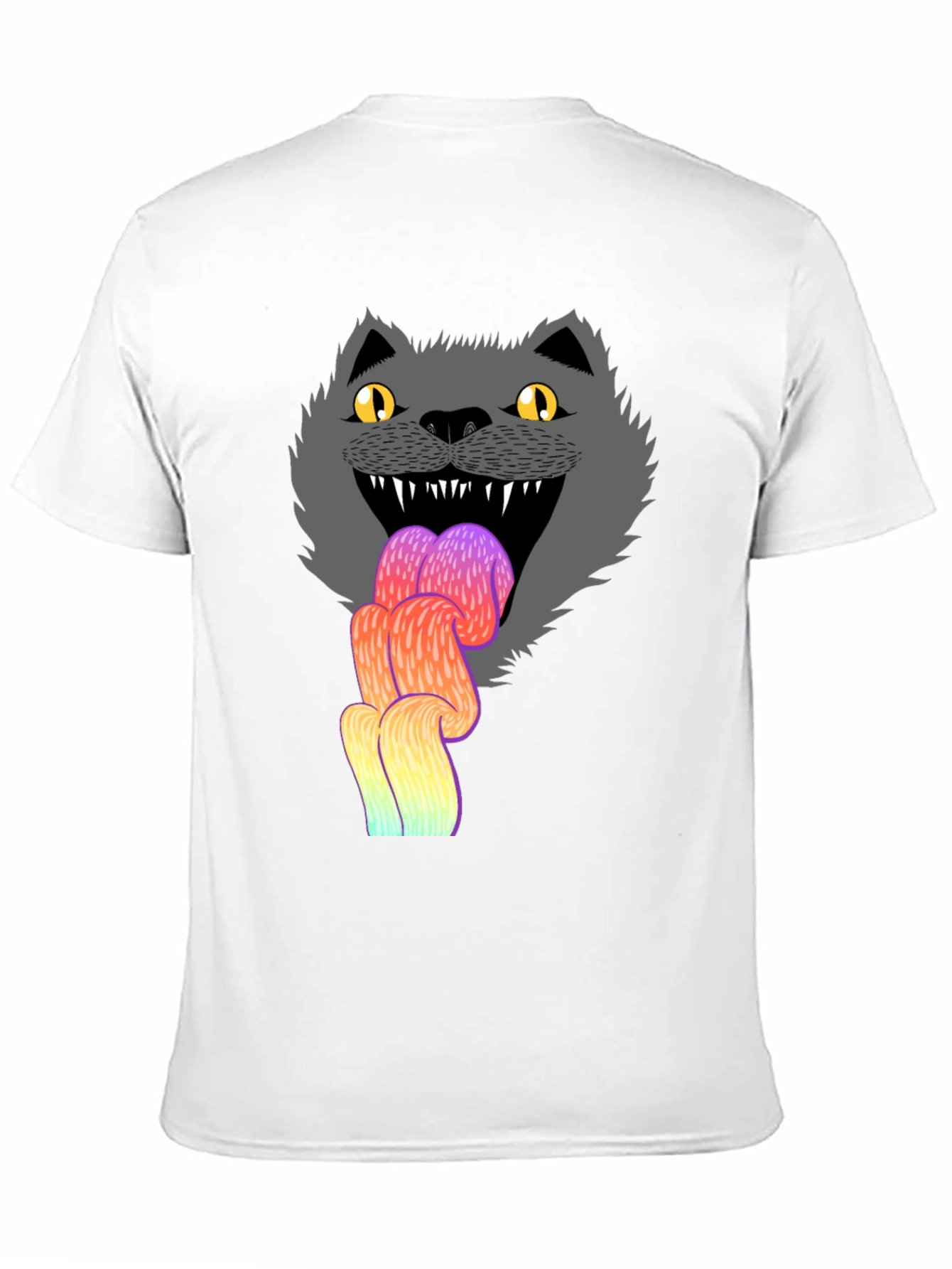 Crazy Cat Tongue T-Shirt - Mens Black Graphic Tee