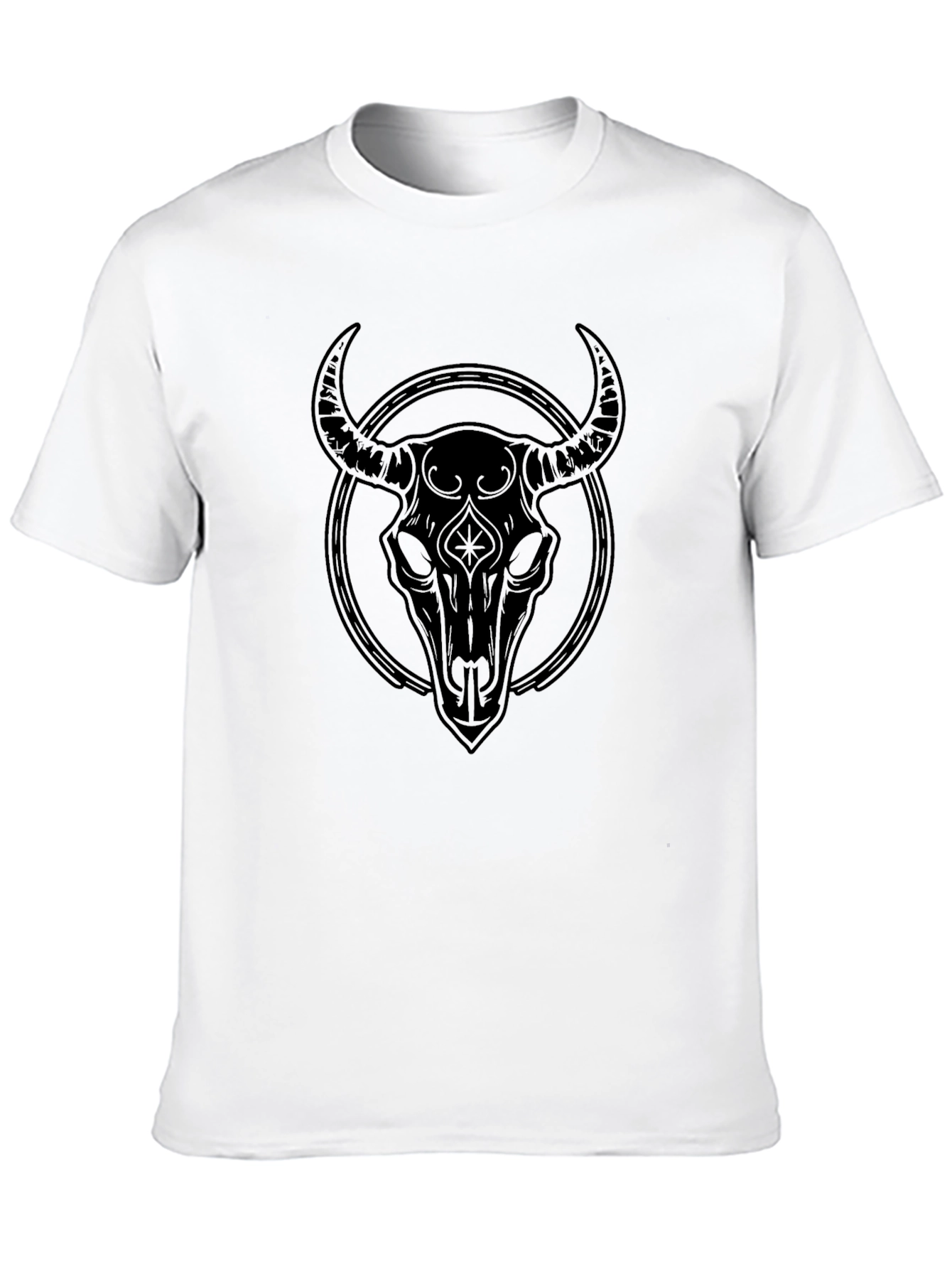 Skull Circle Graphic Tee - Black