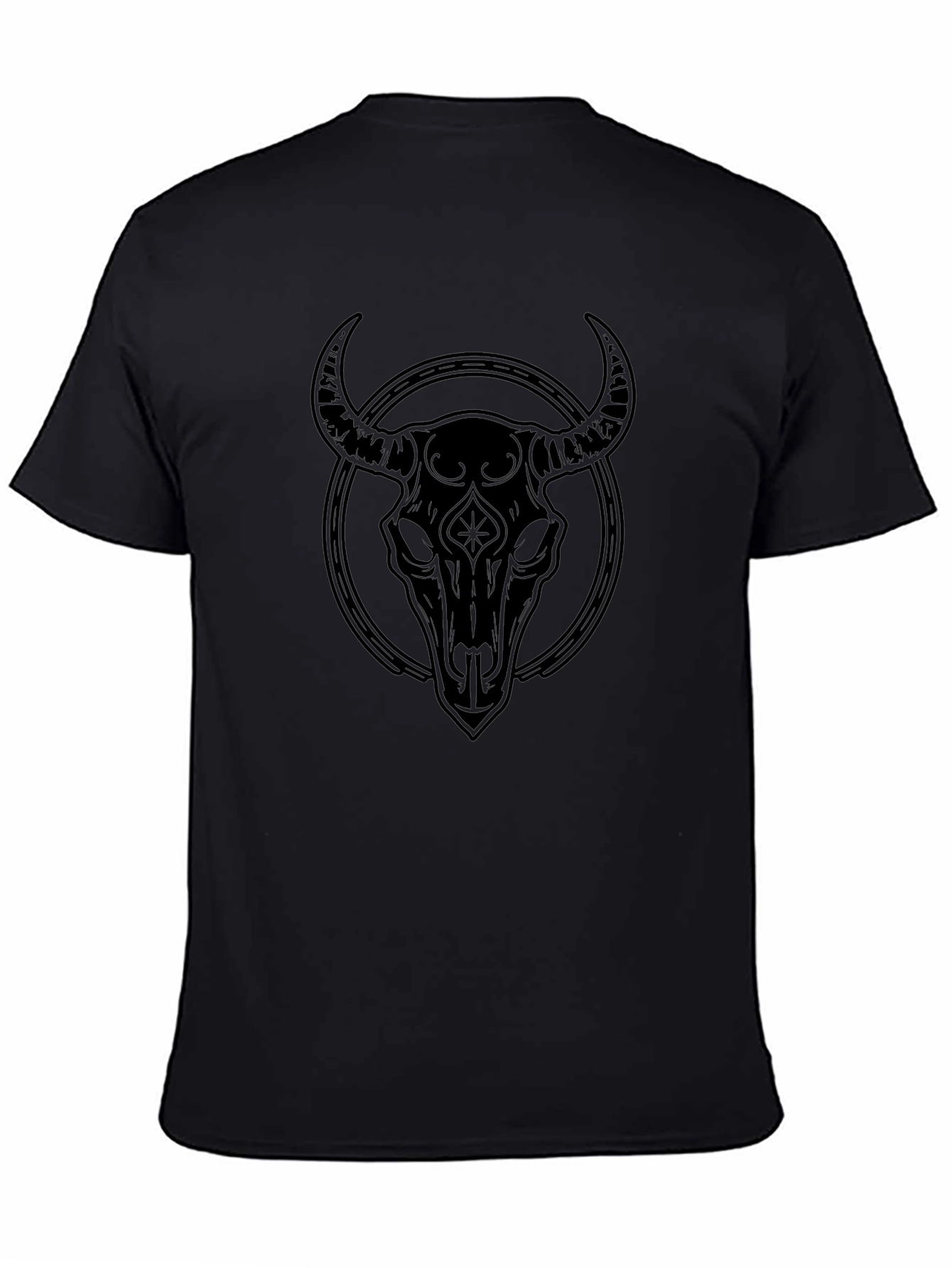 Skull Circle Graphic Tee - Black