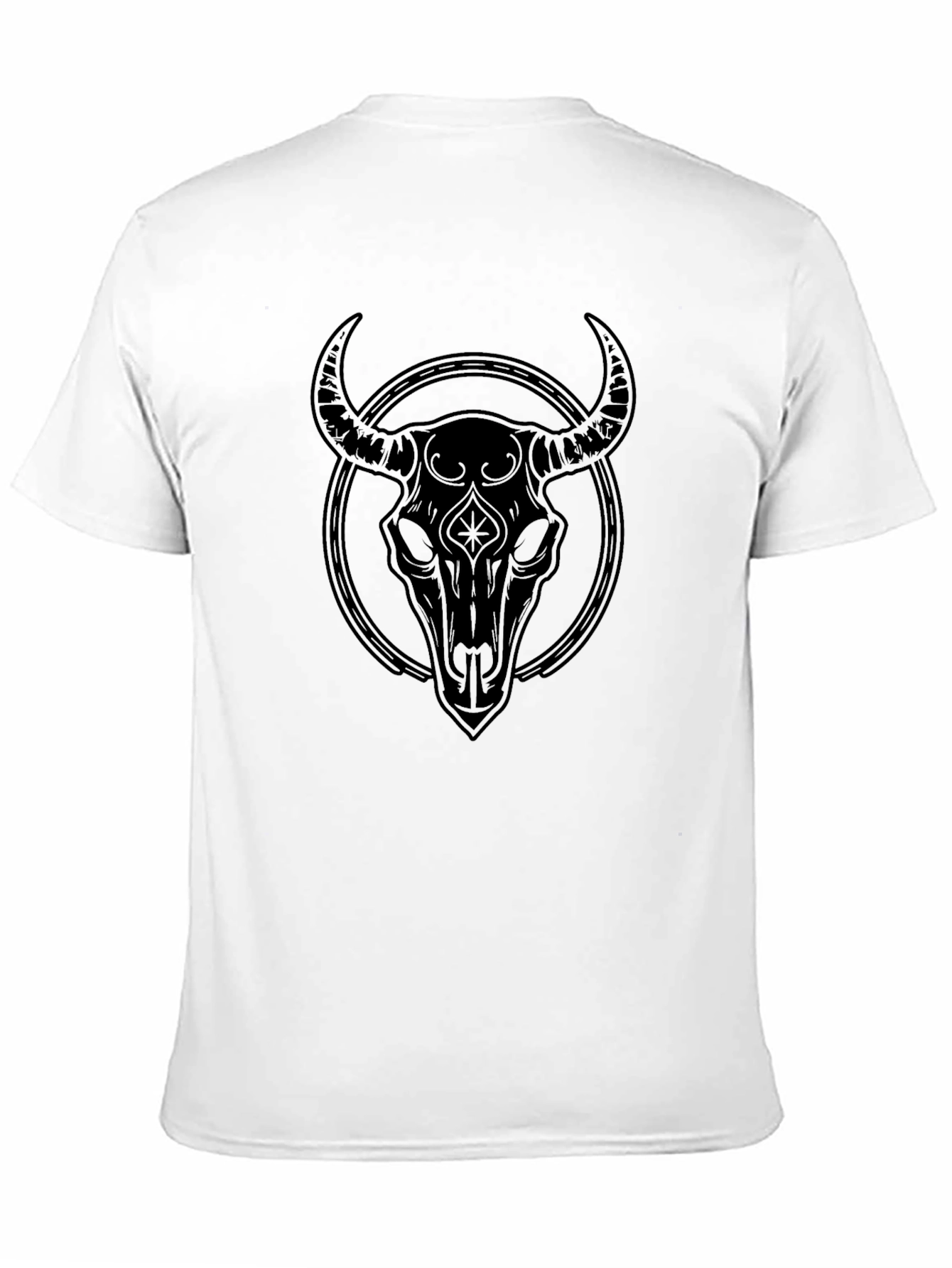 Skull Circle Graphic Tee - Black