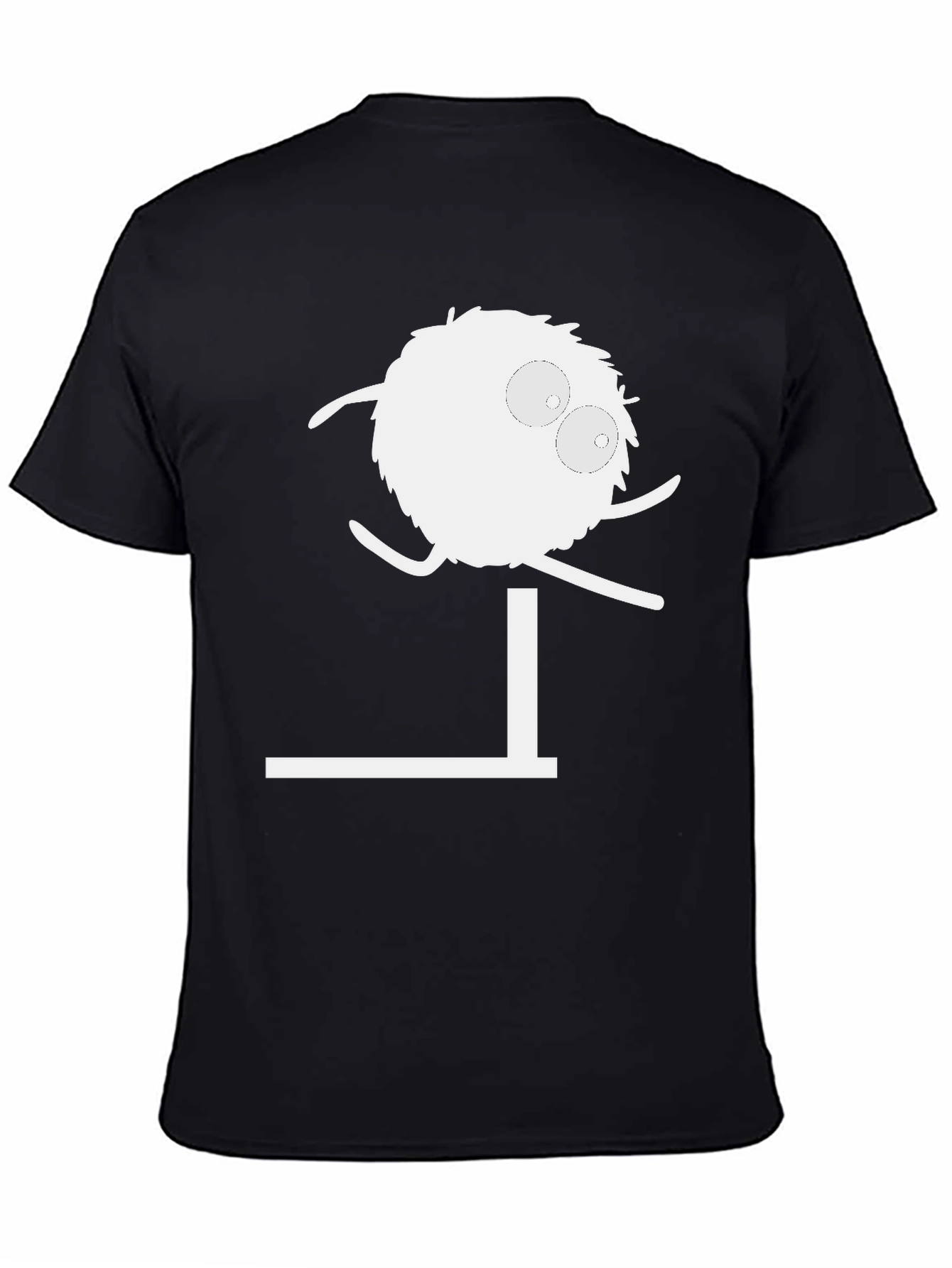 Funny Cartoon Jumping Hurdle Black T-Shirt