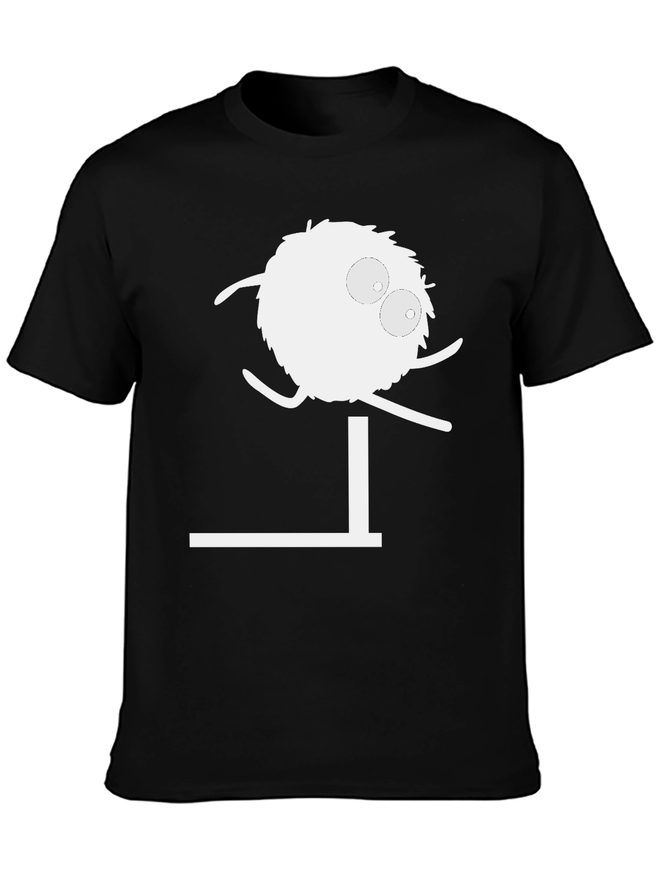 Funny Cartoon Jumping Hurdle Black T-Shirt