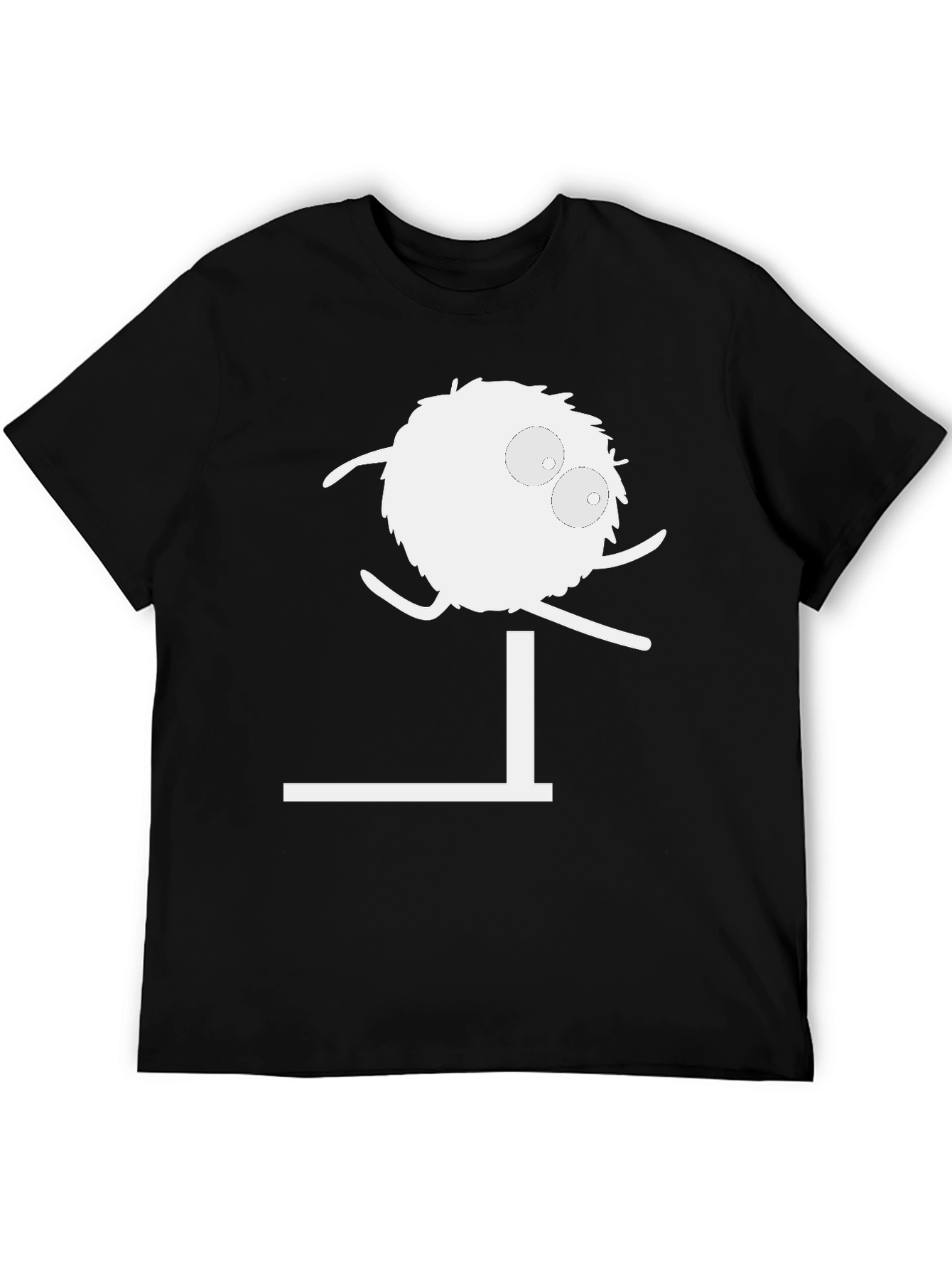 Funny Cartoon Jumping Hurdle Black T-Shirt