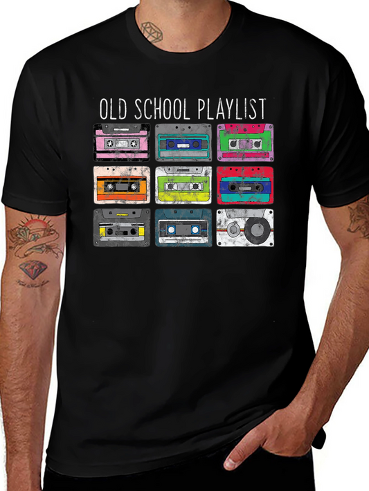 Old School Playlist T-Shirt Retro Cassette Design