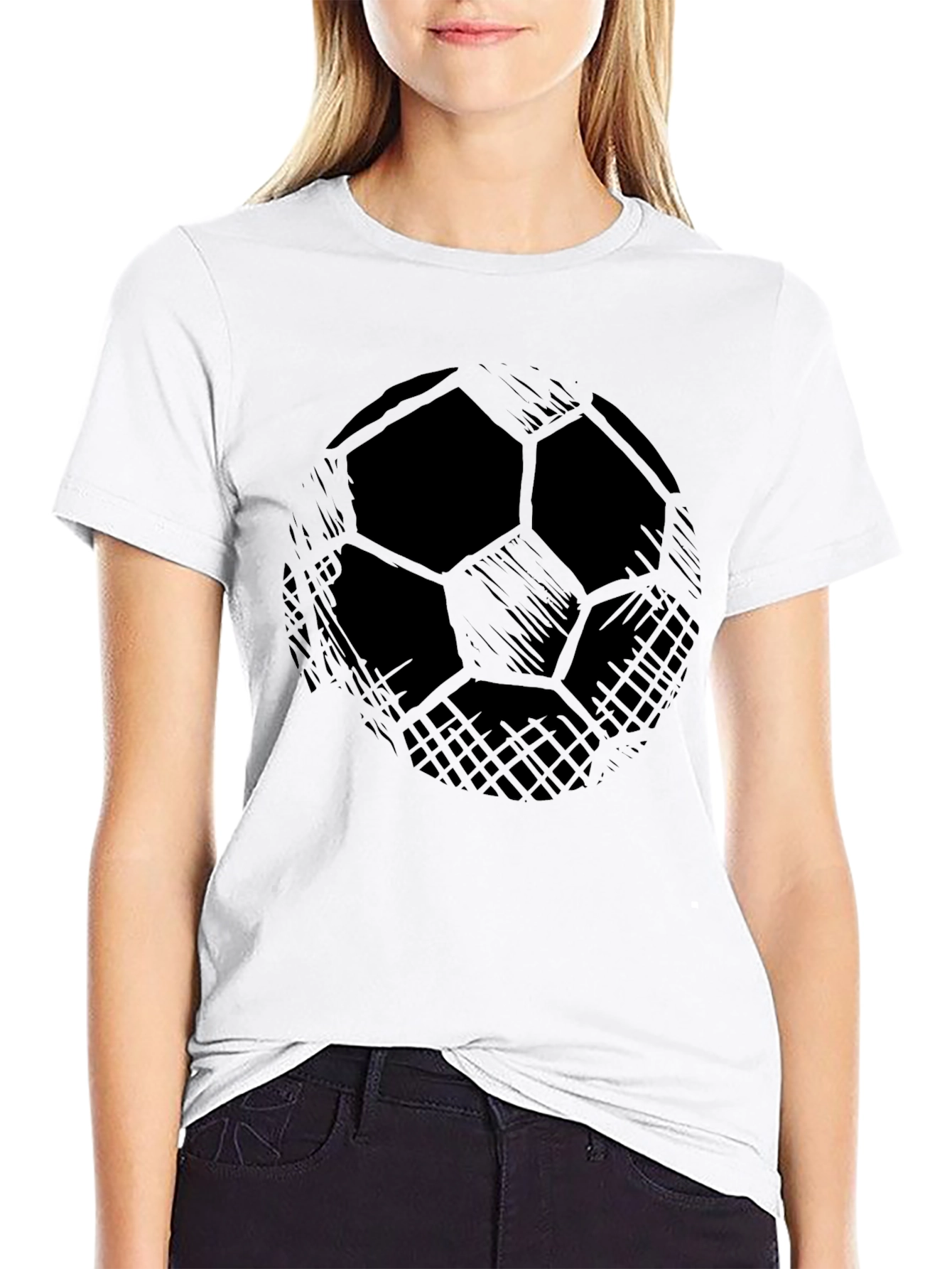 Soccer Ball Graphic T-Shirt - Black