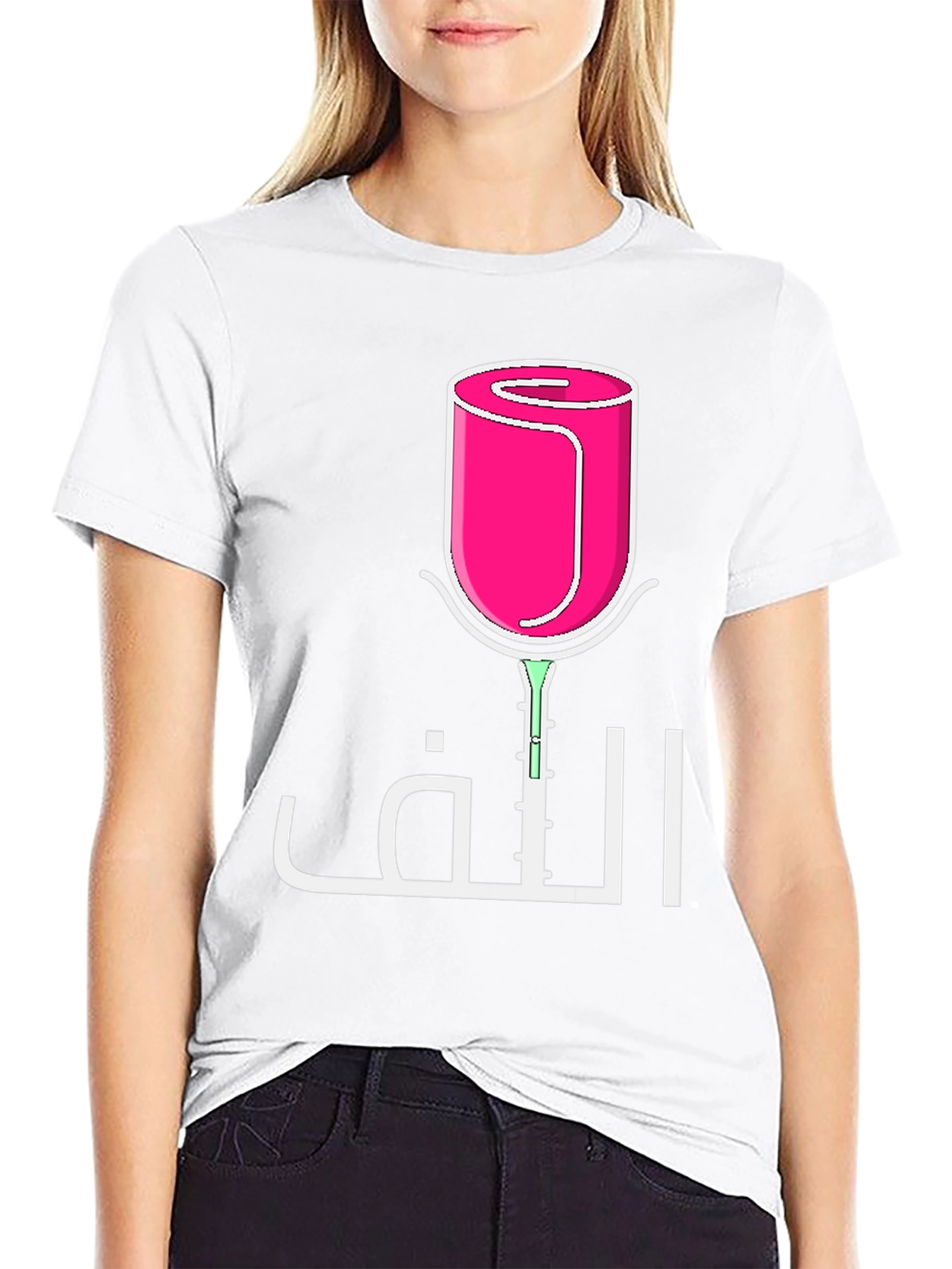 Abstract Rose Arabic Graphic Tee