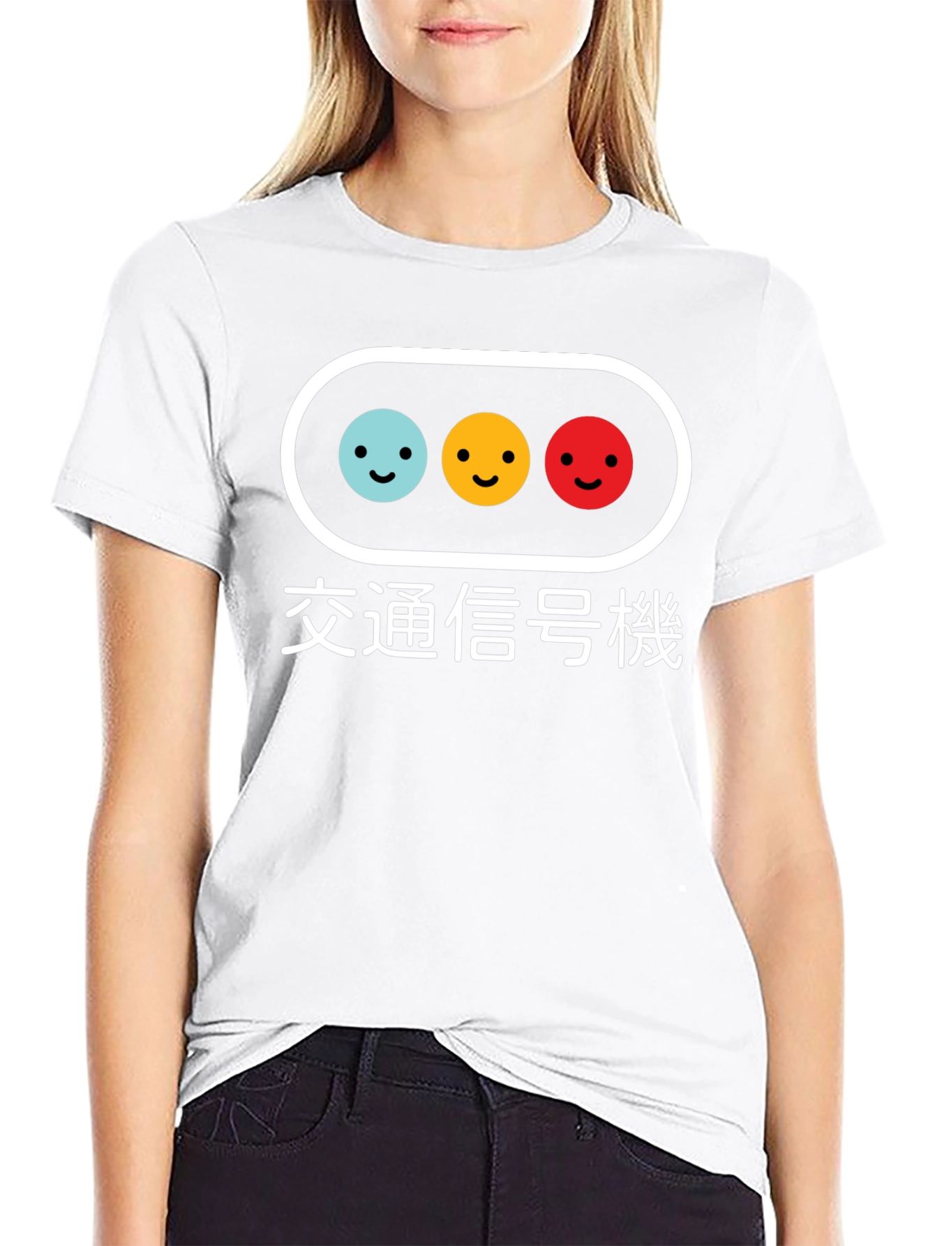 Traffic Light Smiley Face Graphic Tee