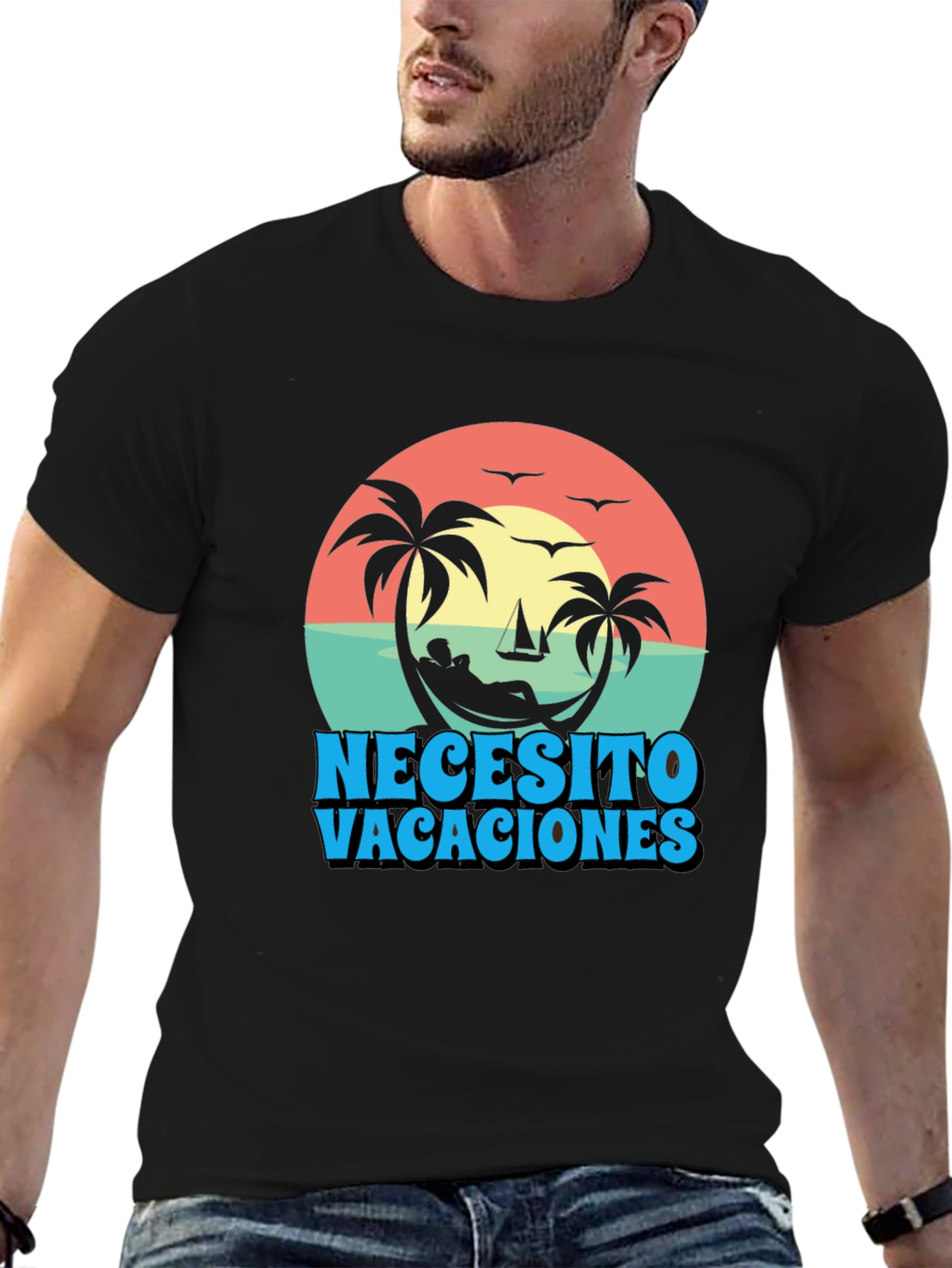 Necesito Vacaciones Graphic T-Shirt - Relaxed Vacation Vibes