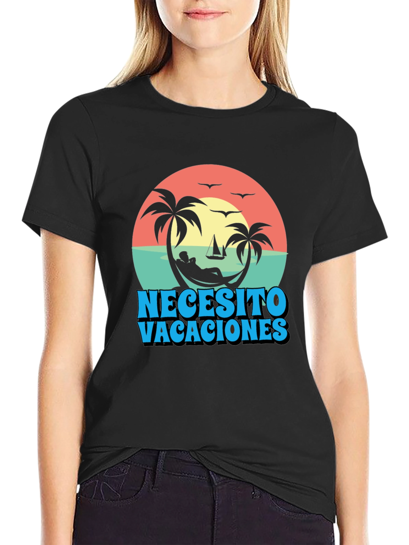Necesito Vacaciones Graphic T-Shirt - Relaxed Vacation Vibes
