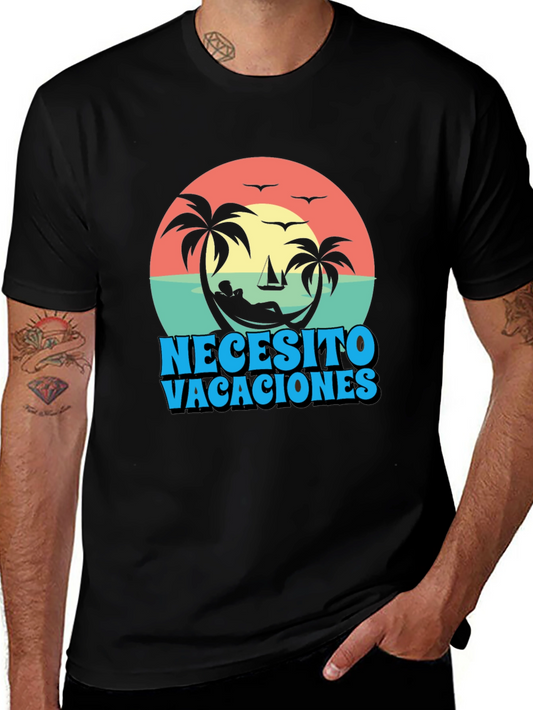 Necesito Vacaciones Graphic T-Shirt - Relaxed Vacation Vibes