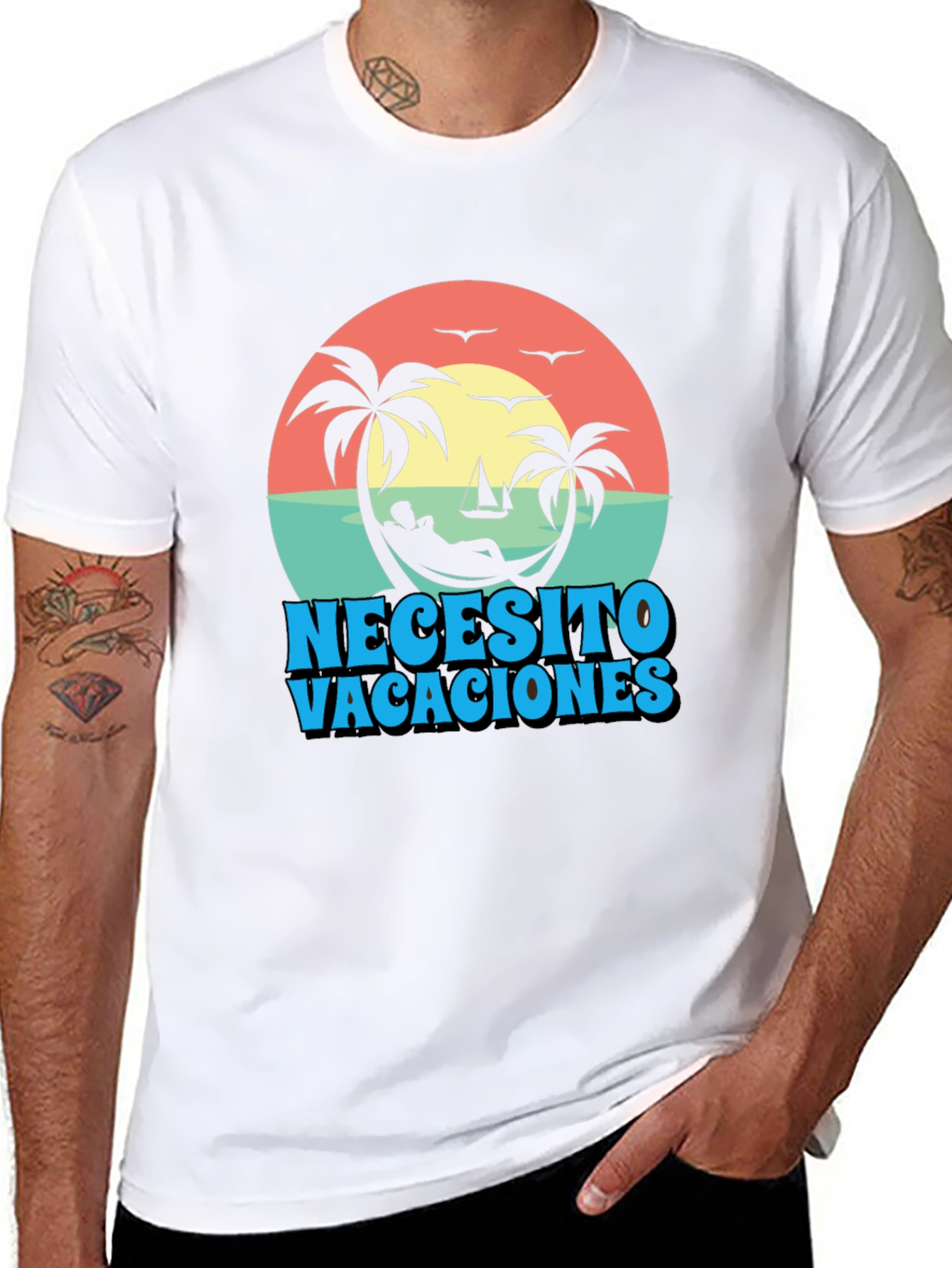 Necesito Vacaciones Graphic T-Shirt - Relaxed Vacation Vibes