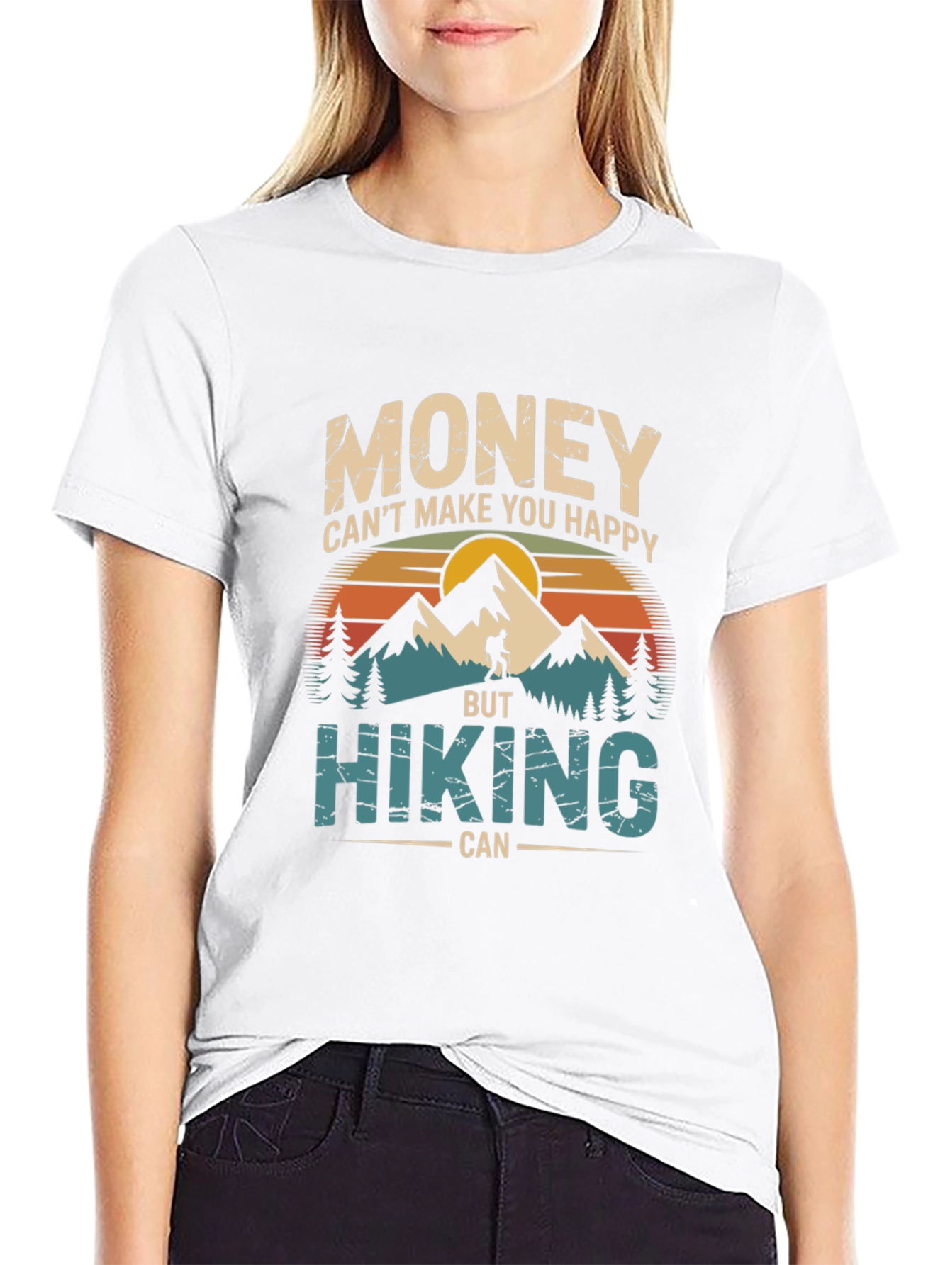 Hiking T-Shirt: Money Cant Buy Happiness