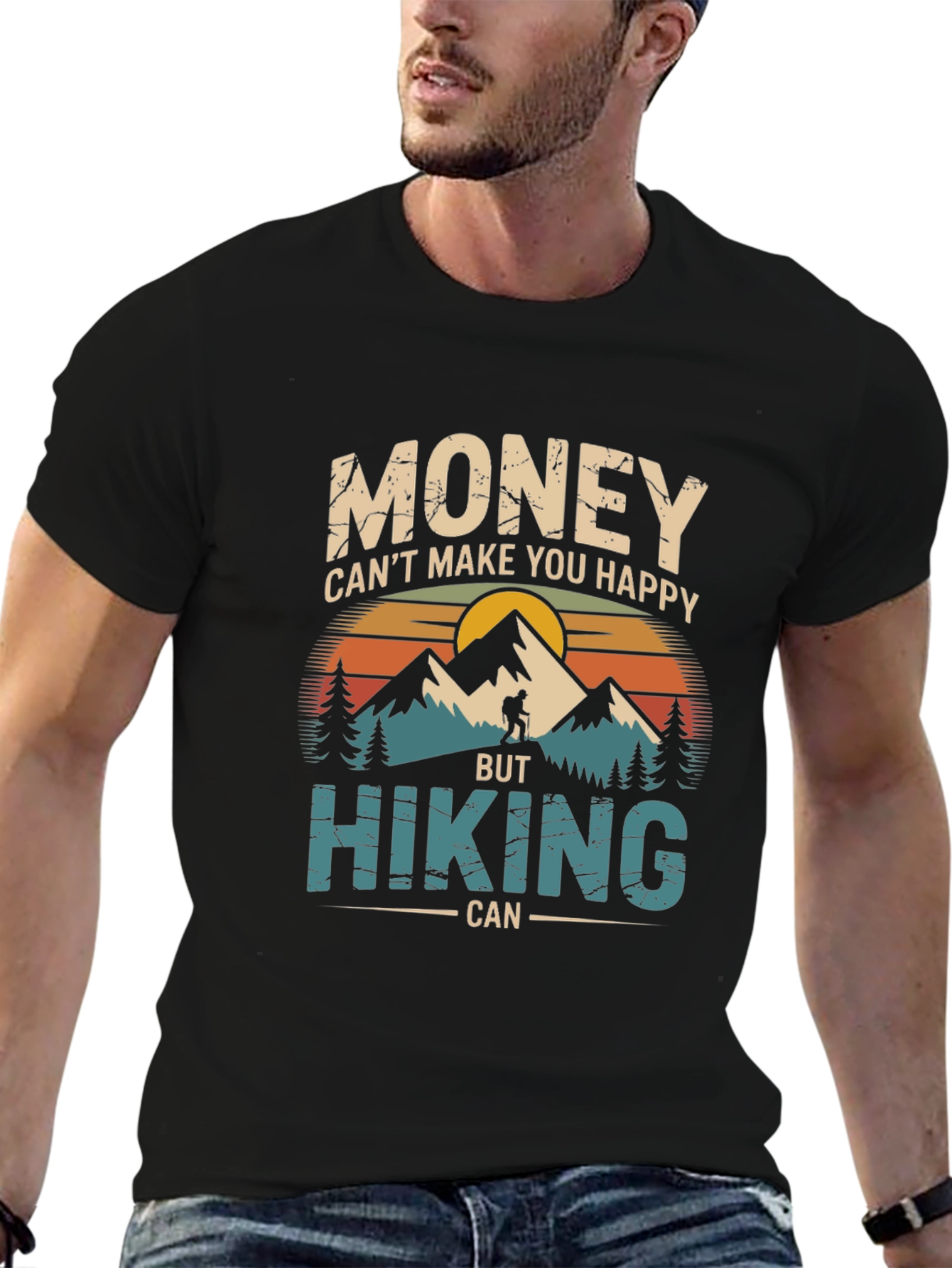 Hiking T-Shirt: Money Cant Buy Happiness