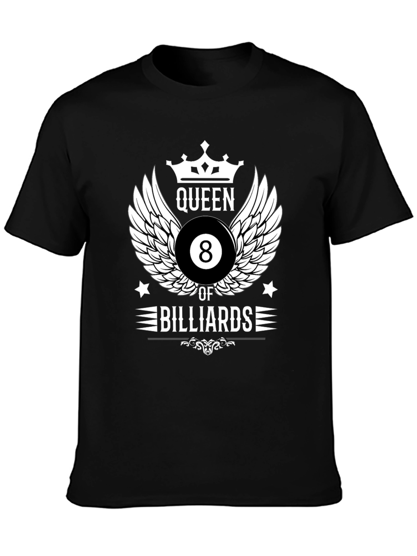 Queen of Billiards Graphic Tee - Pool Player T-Shirt