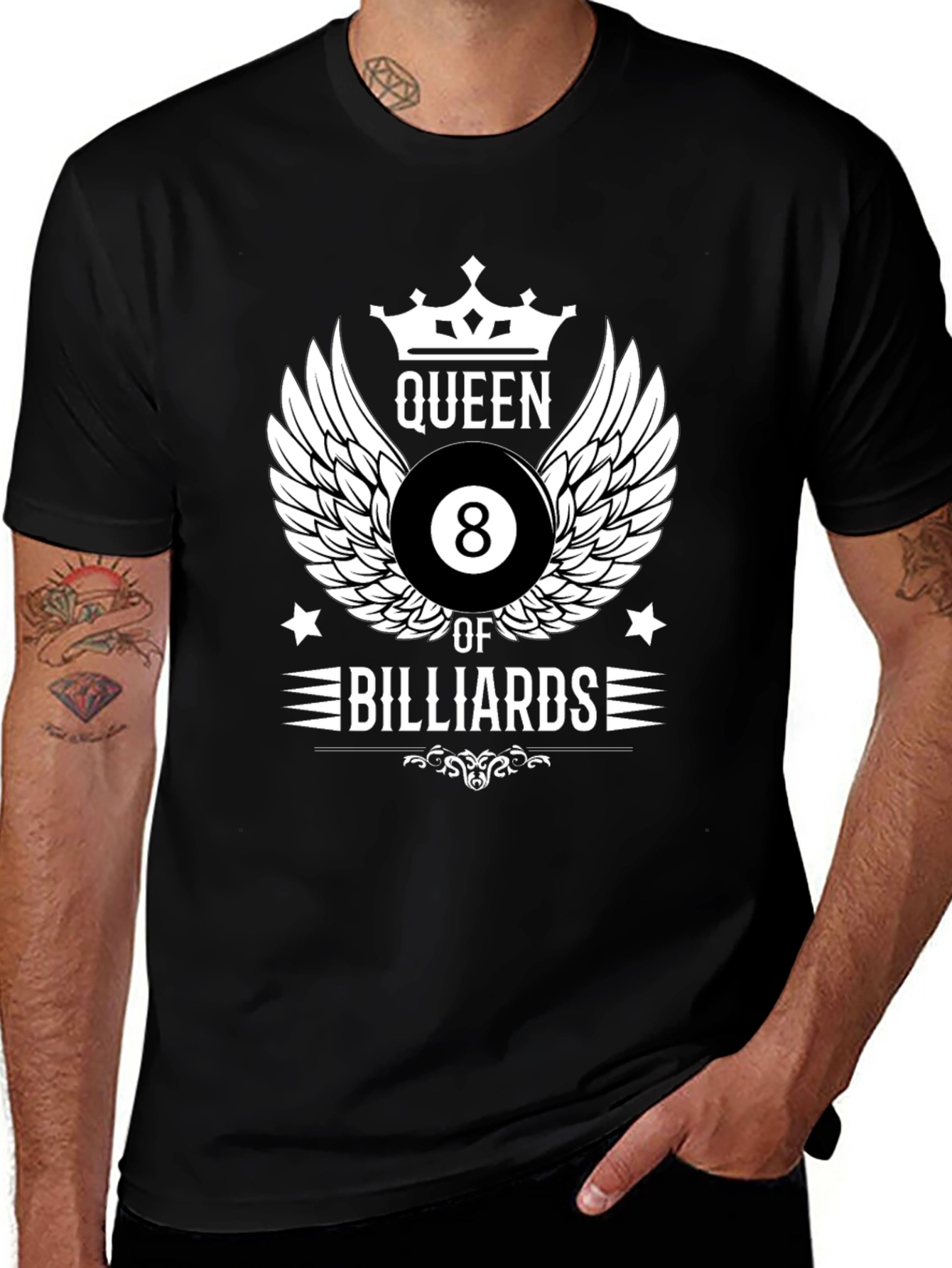 Queen of Billiards Graphic Tee - Pool Player T-Shirt