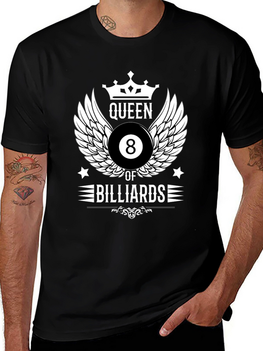 Queen of Billiards Graphic Tee - Pool Player T-Shirt