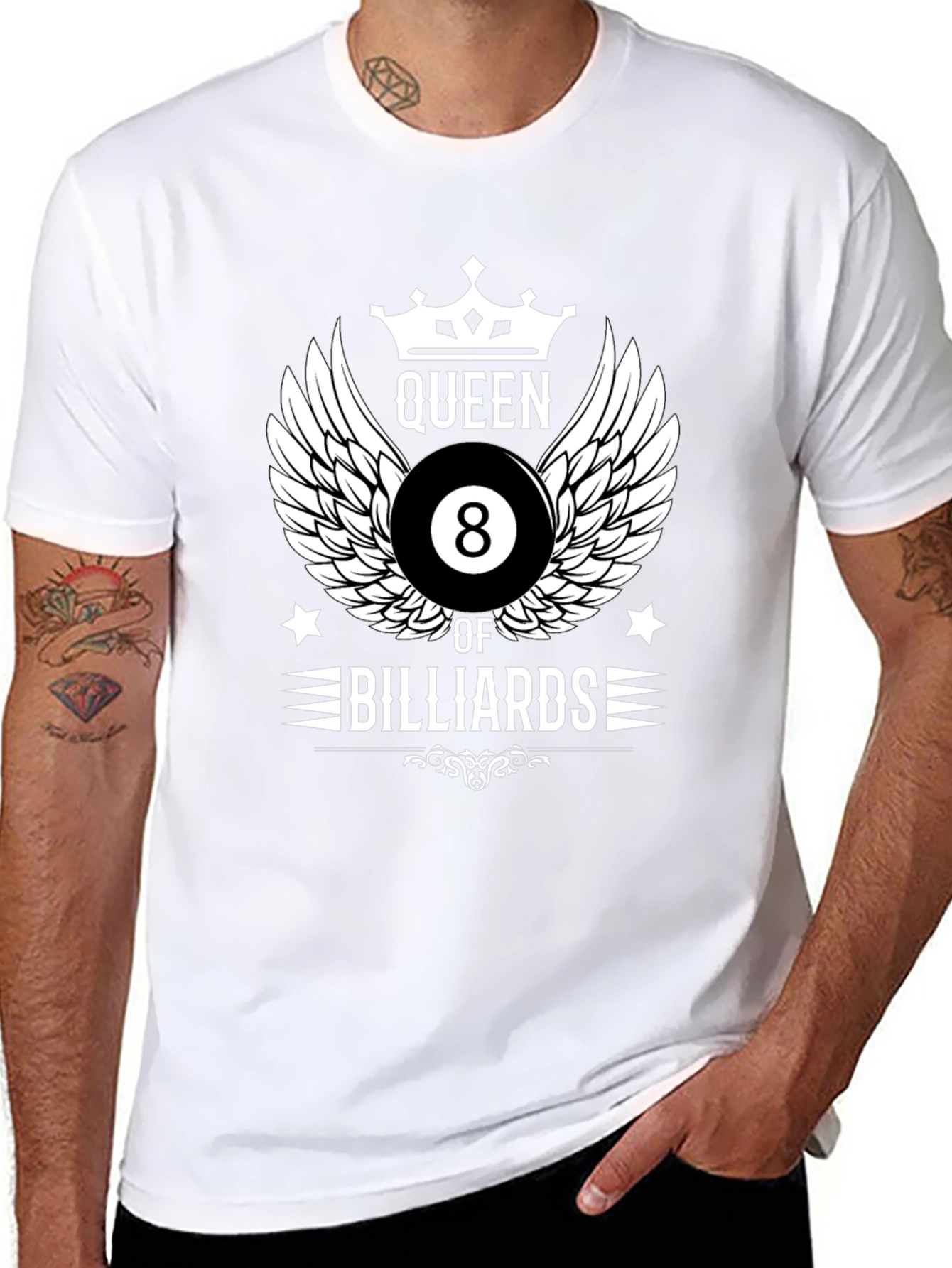 Queen of Billiards Graphic Tee - Pool Player T-Shirt