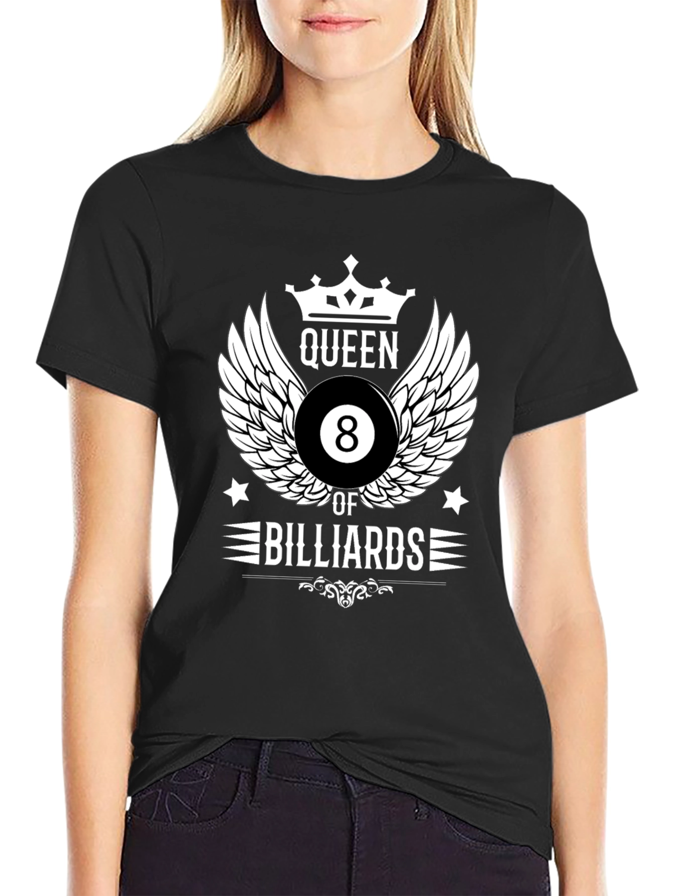 Queen of Billiards Graphic Tee - Pool Player T-Shirt