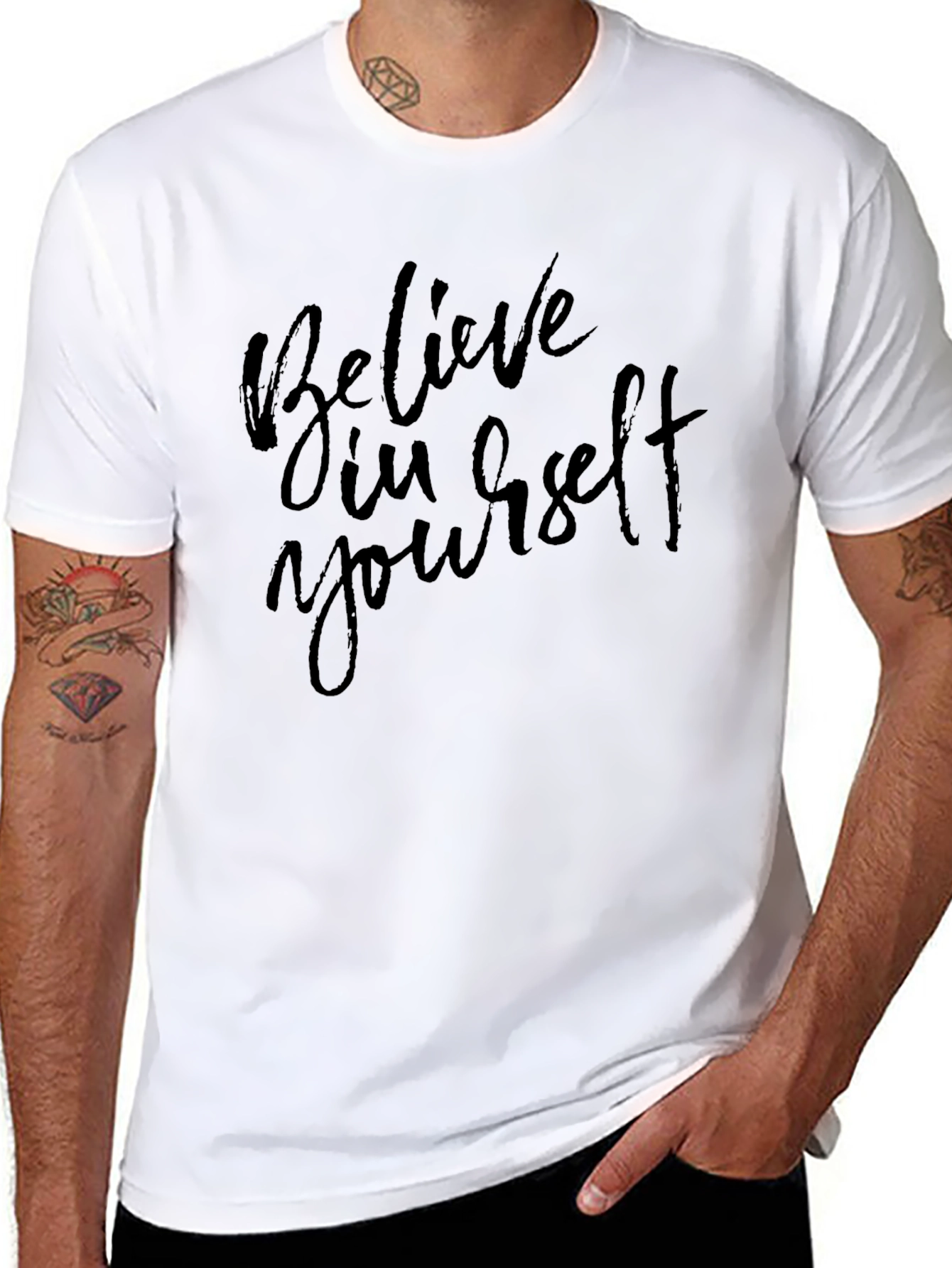 Believe In Yourself Graphic Black T-Shirt