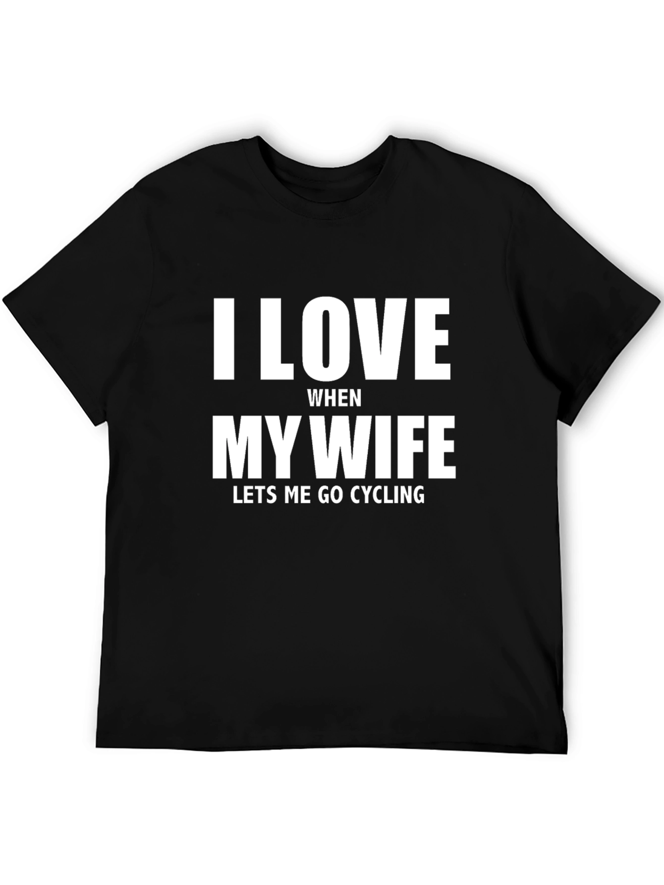 I Love My Wife Cycling Black T-Shirt