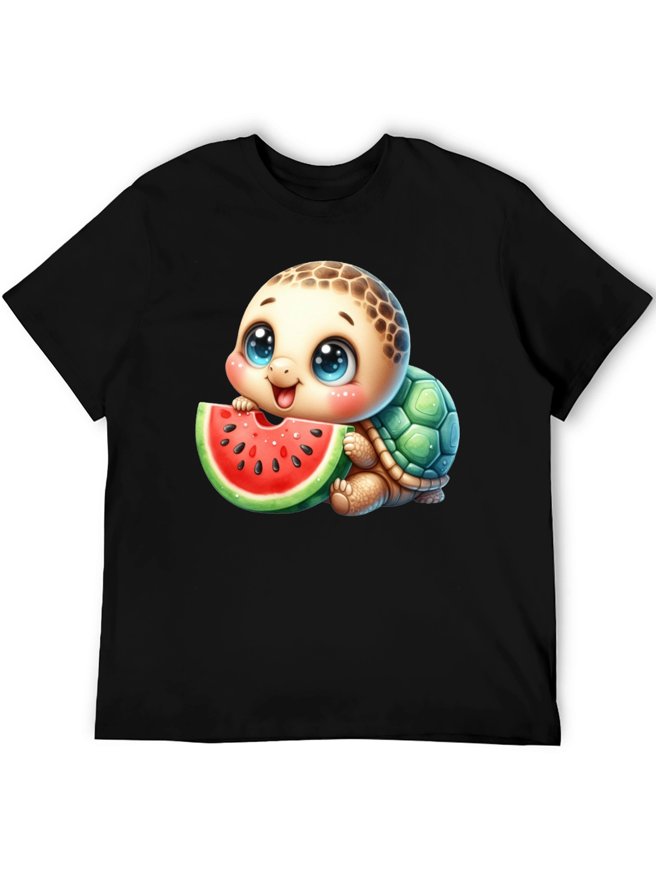 Cute Turtle Watermelon Graphic Tee