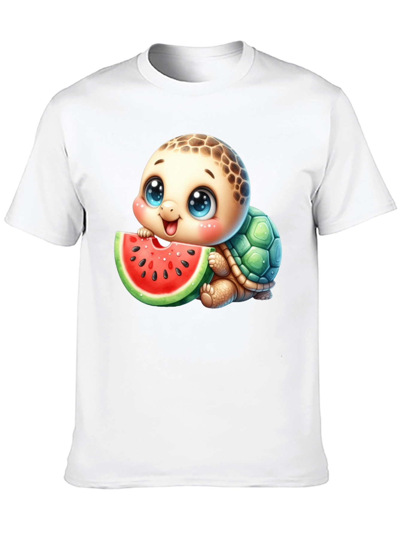 Cute Turtle Watermelon Graphic Tee