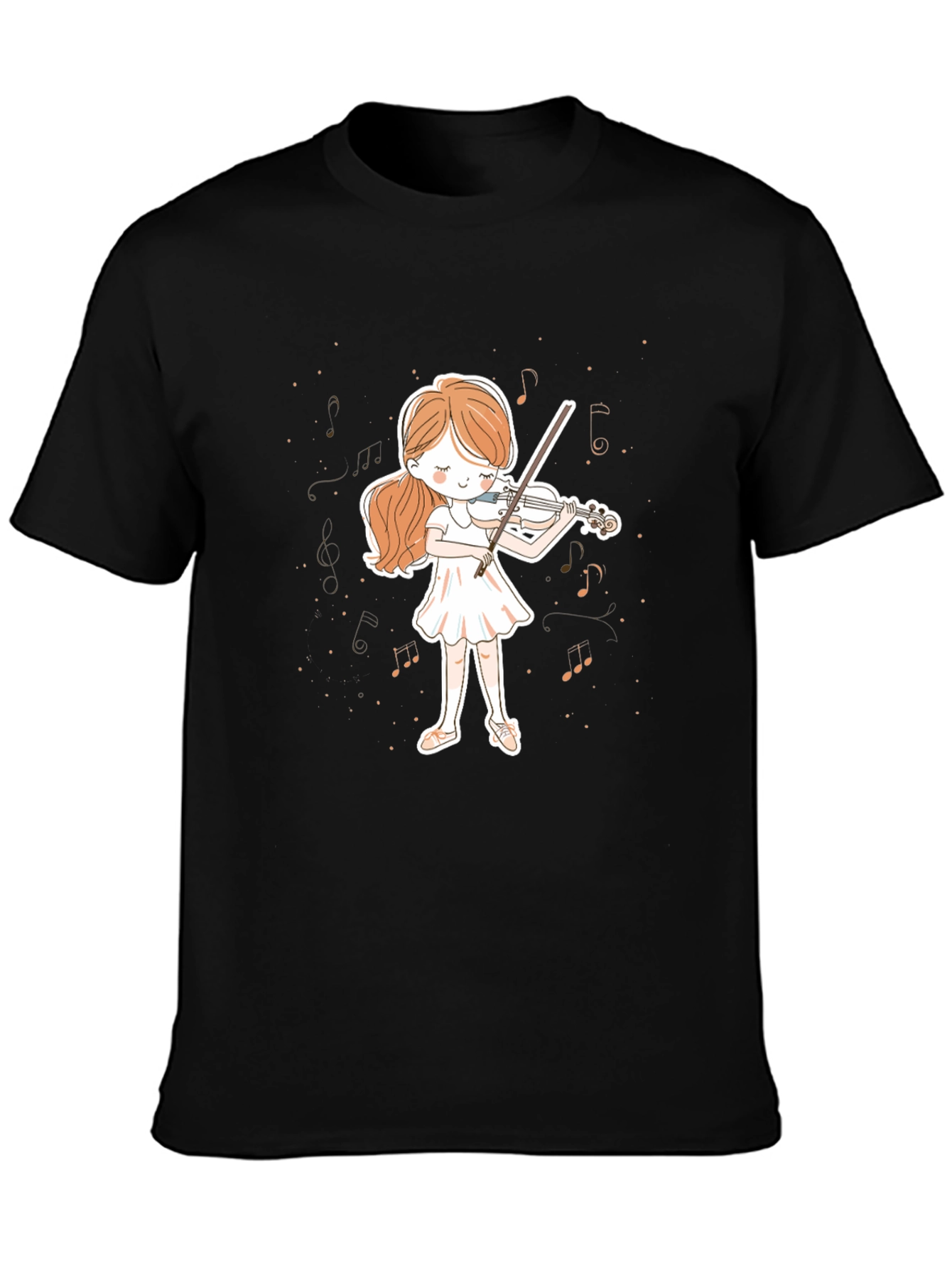Girl Playing Violin Graphic Tee - Music Lover T-Shirt