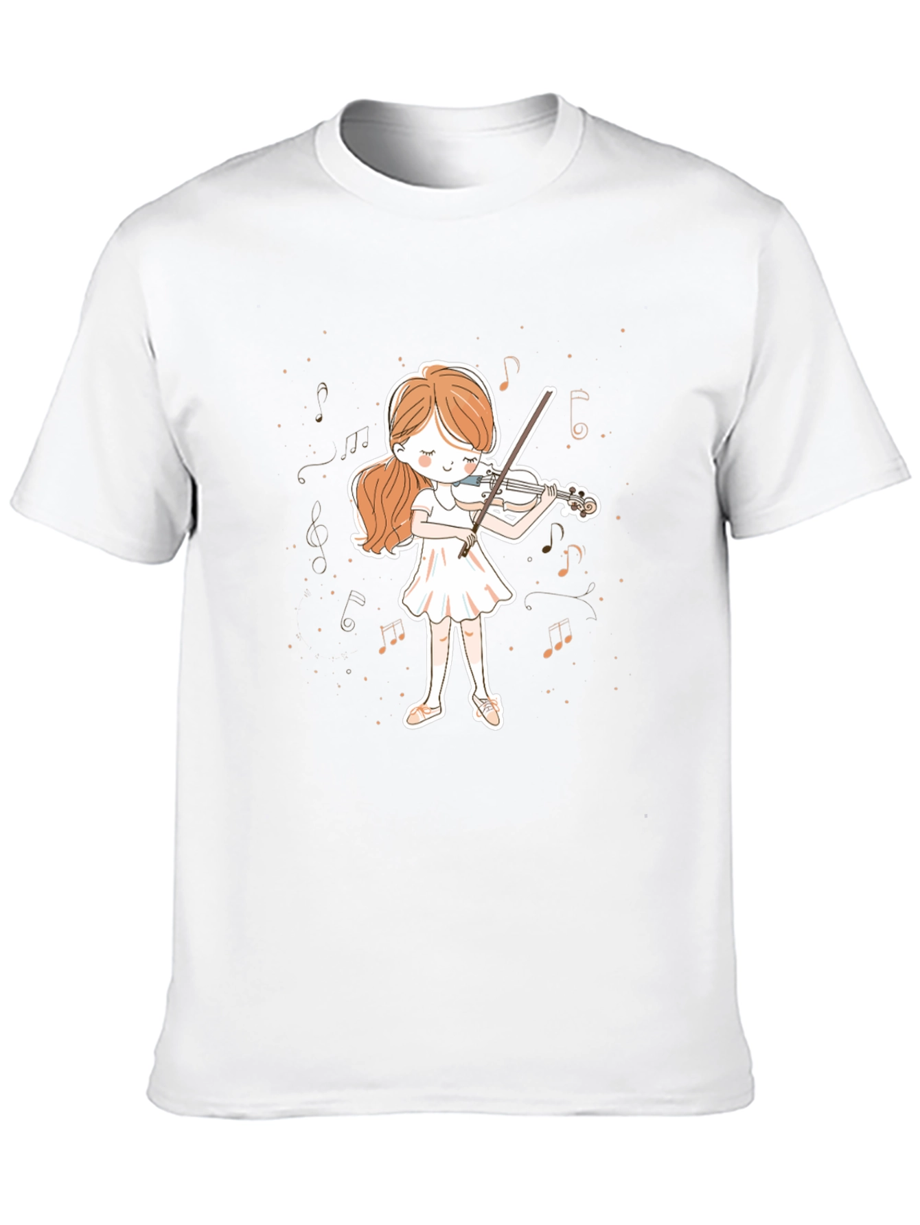 Girl Playing Violin Graphic Tee - Music Lover T-Shirt