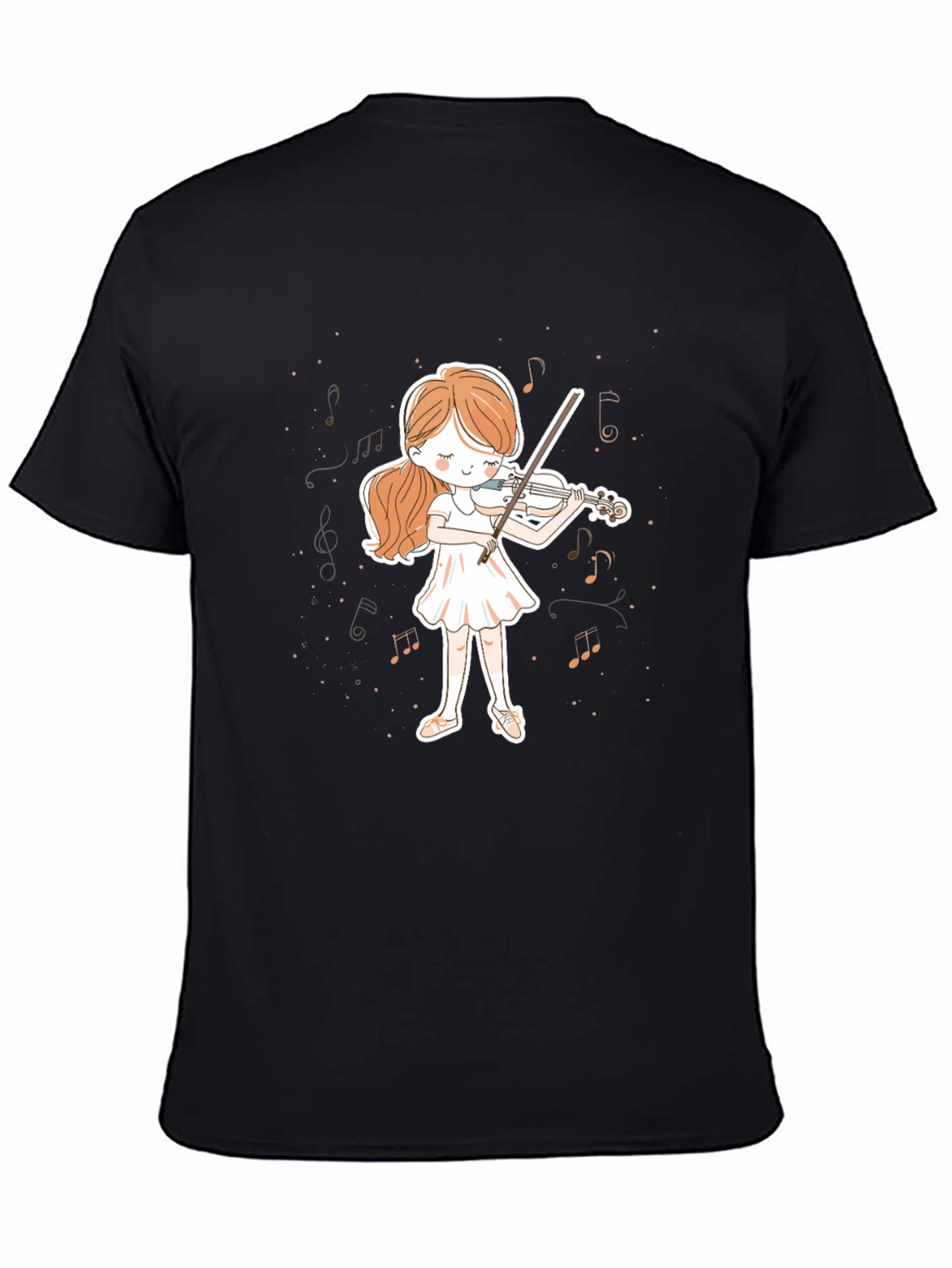Girl Playing Violin Graphic Tee - Music Lover T-Shirt