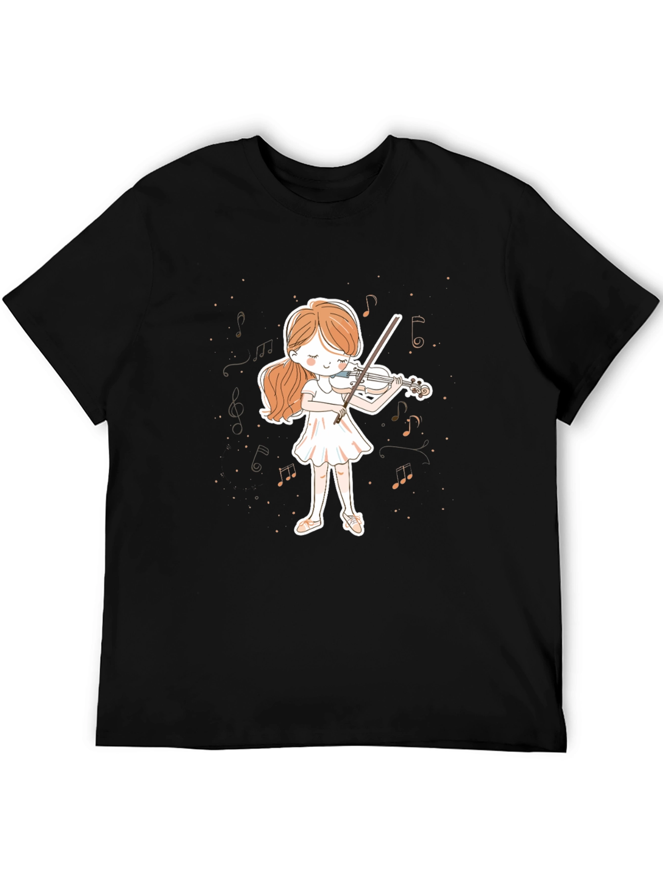 Girl Playing Violin Graphic Tee - Music Lover T-Shirt
