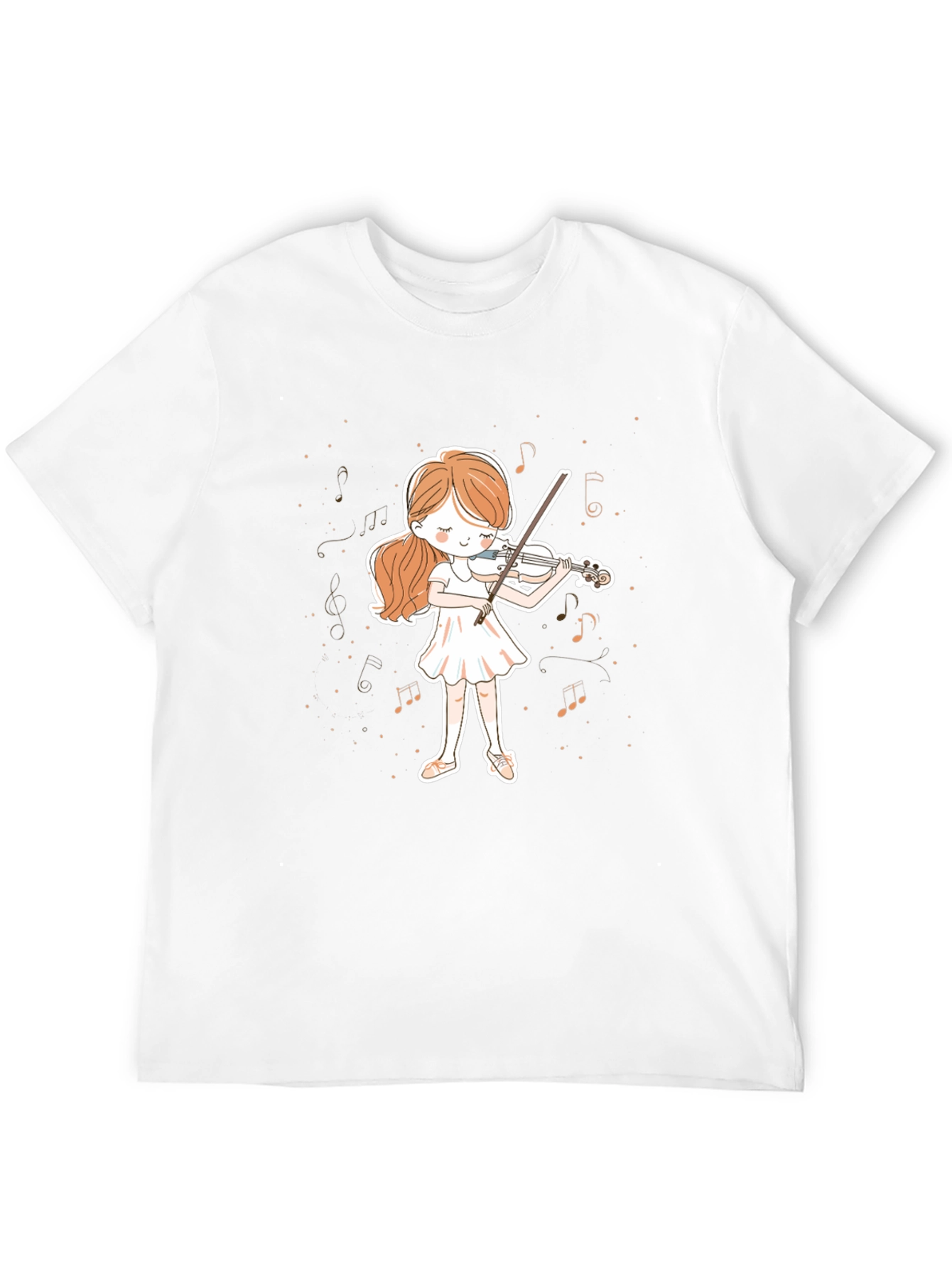 Girl Playing Violin Graphic Tee - Music Lover T-Shirt