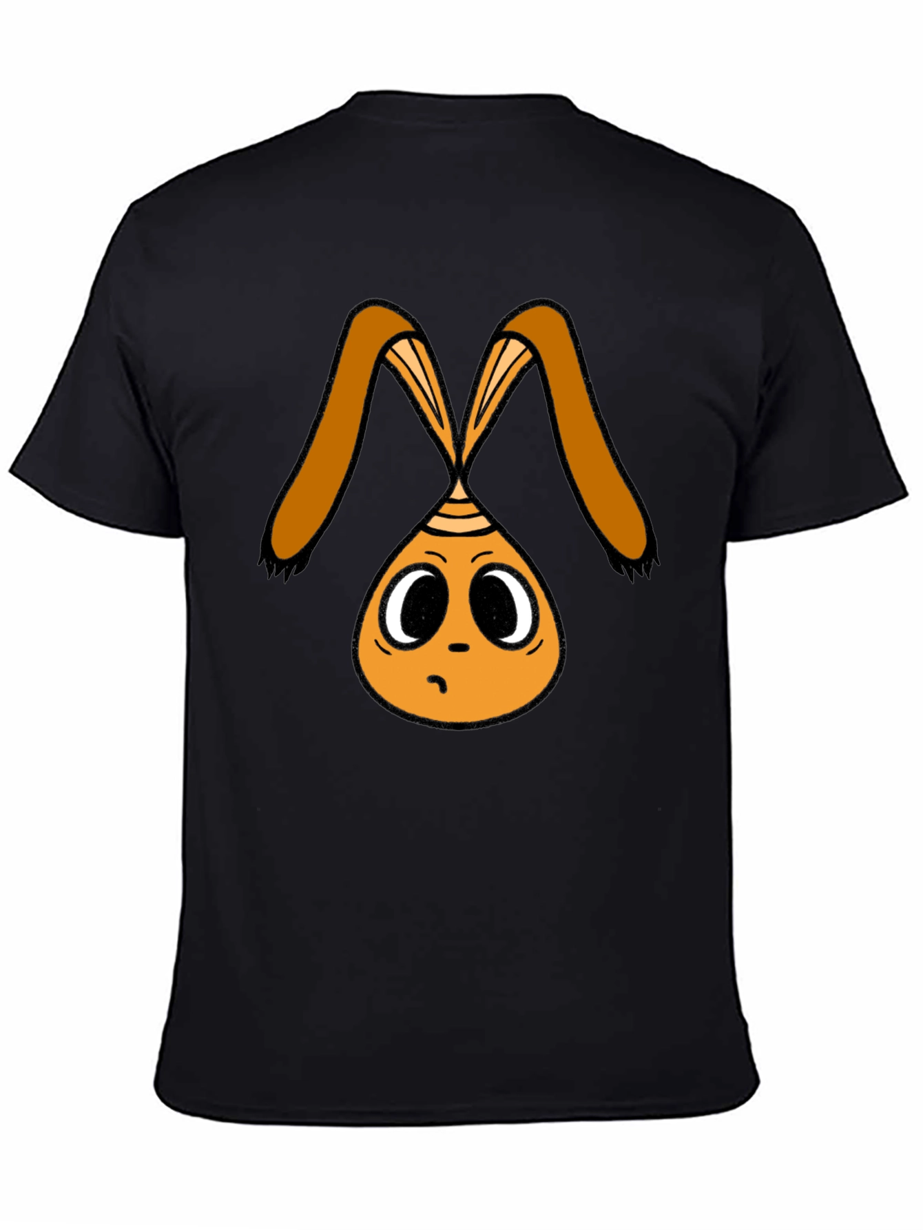 Cartoon Bunny Graphic Black T-Shirt