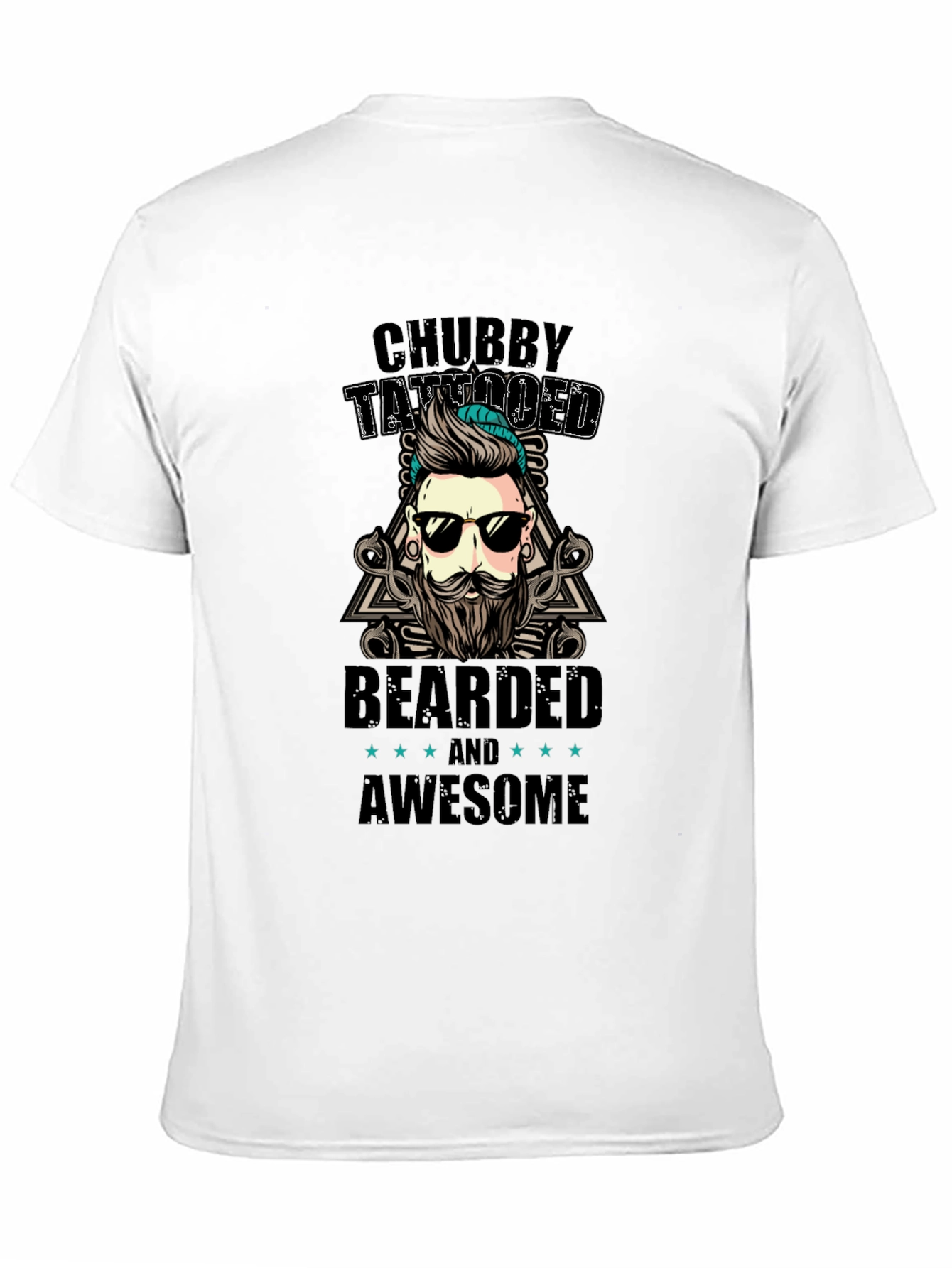 Chubby Tattooed Bearded Awesome Black T-Shirt