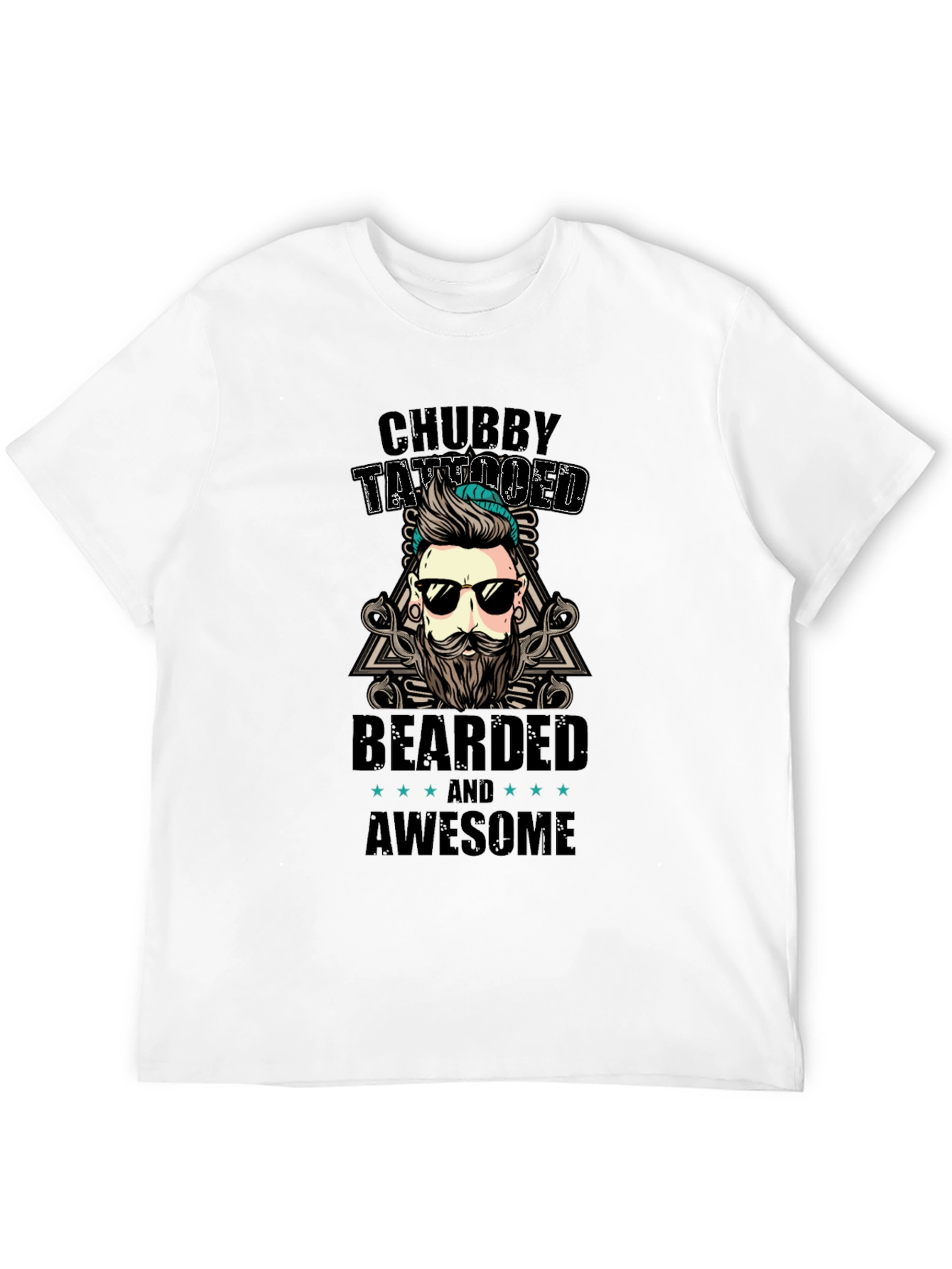 Chubby Tattooed Bearded Awesome Black T-Shirt