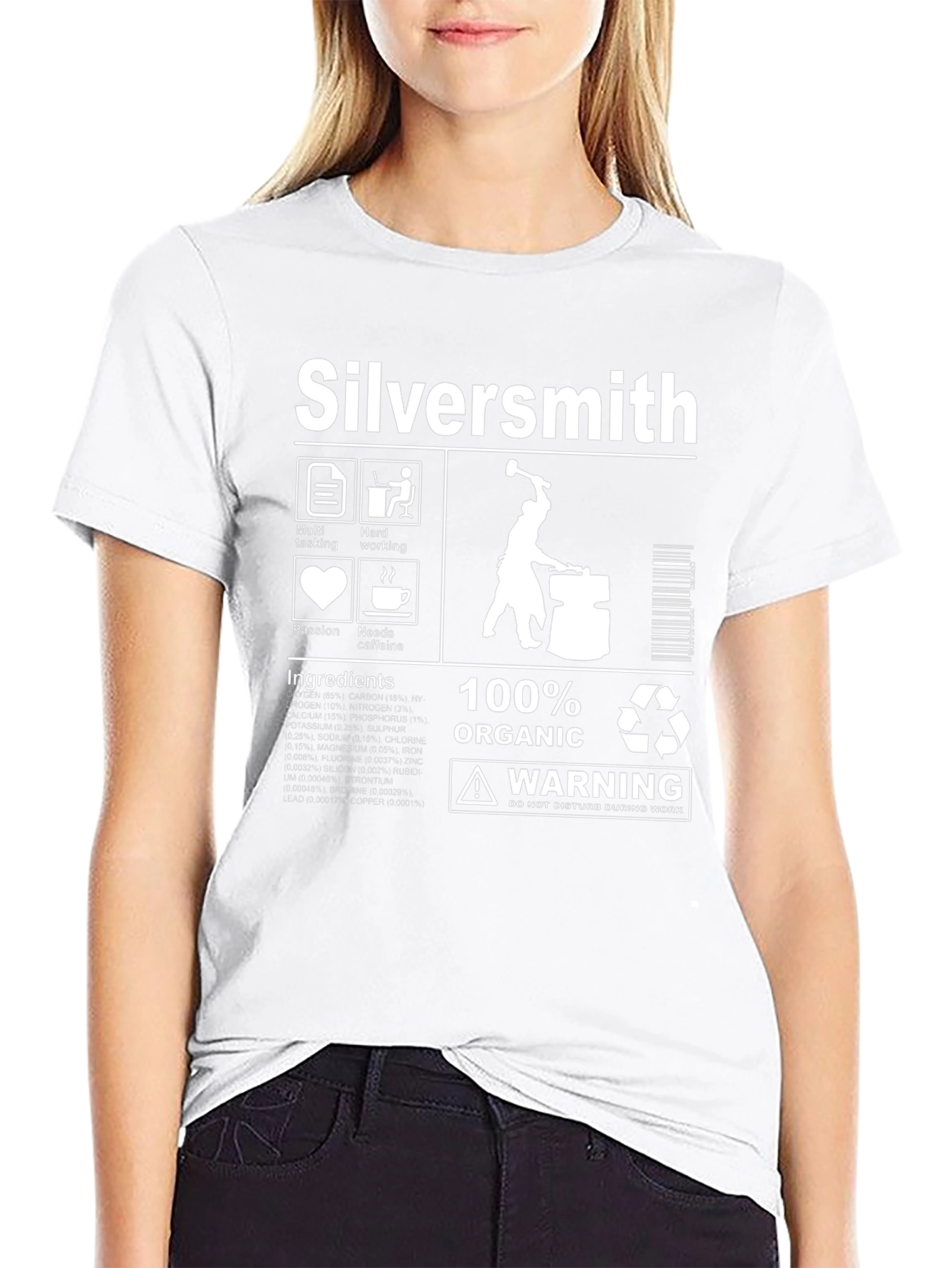 Silversmith T-Shirt - Organic Material Warning Graphic