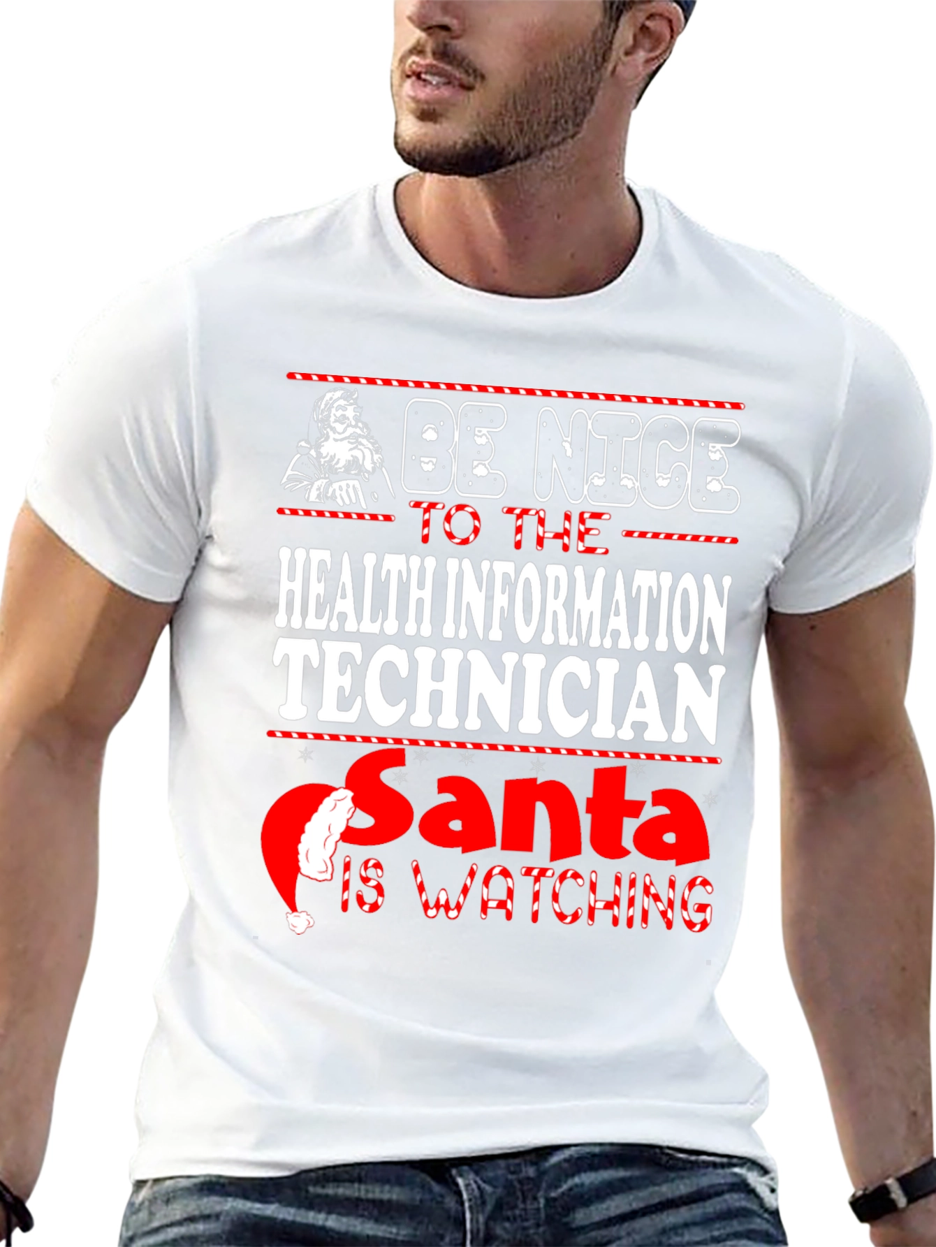 Health Info Tech Santa Watching T-Shirt