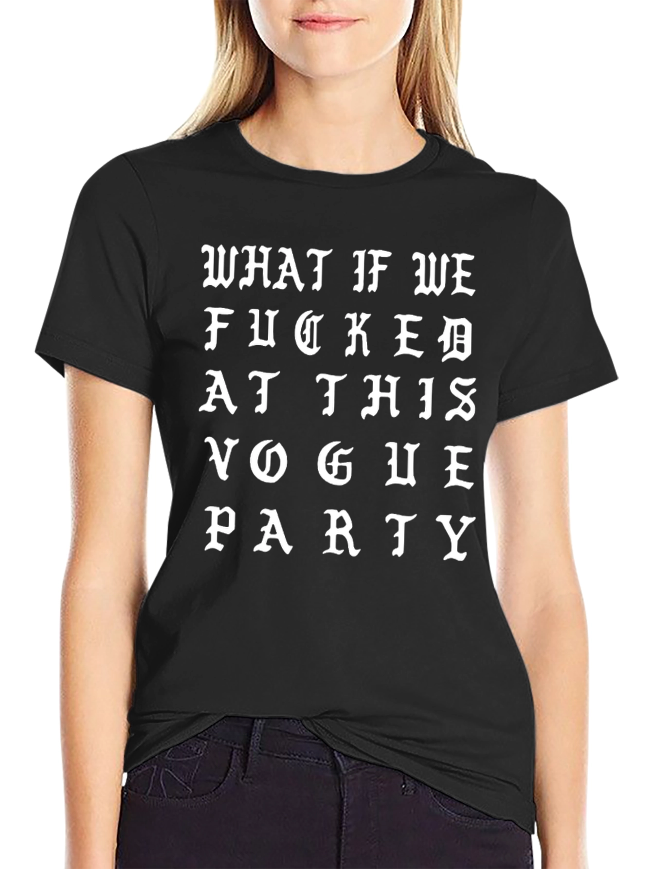 Vogue Party Graphic Tee - Unisex Black T-Shirt