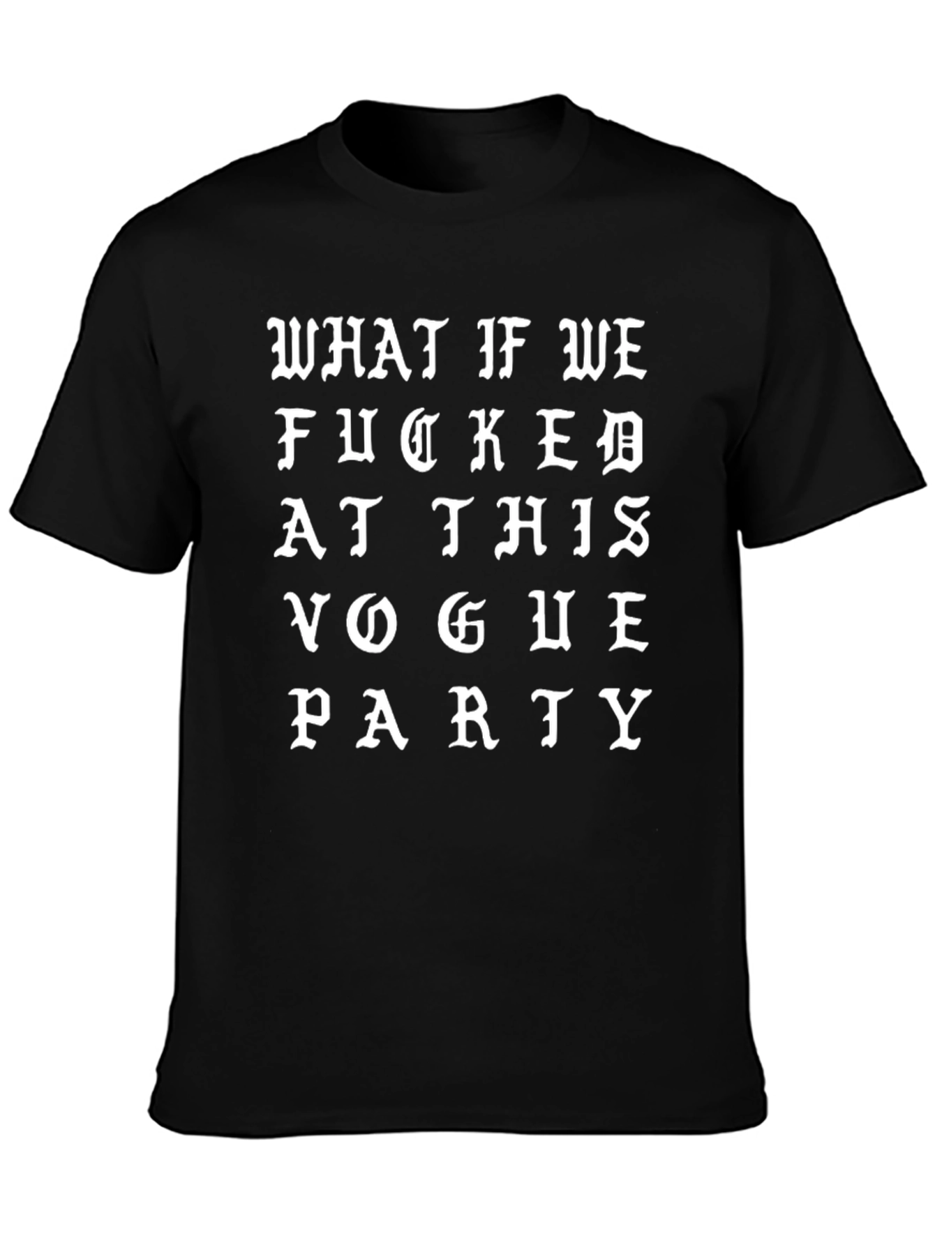 Vogue Party Graphic Tee - Unisex Black T-Shirt