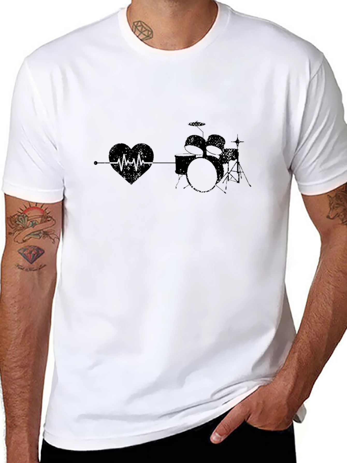 Drum Heartbeat Black T-Shirt
