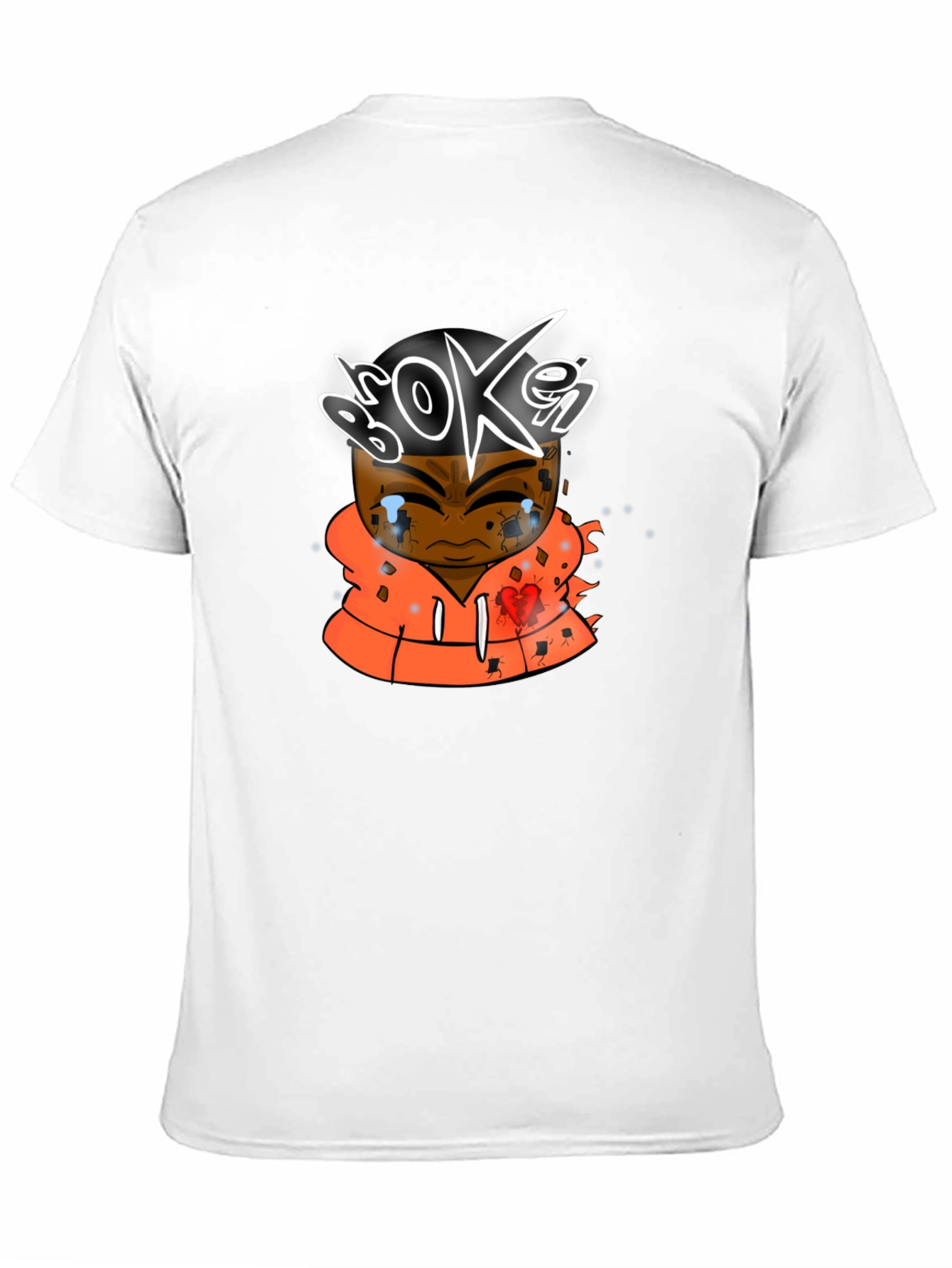 Broken Graphic Print Black T-Shirt