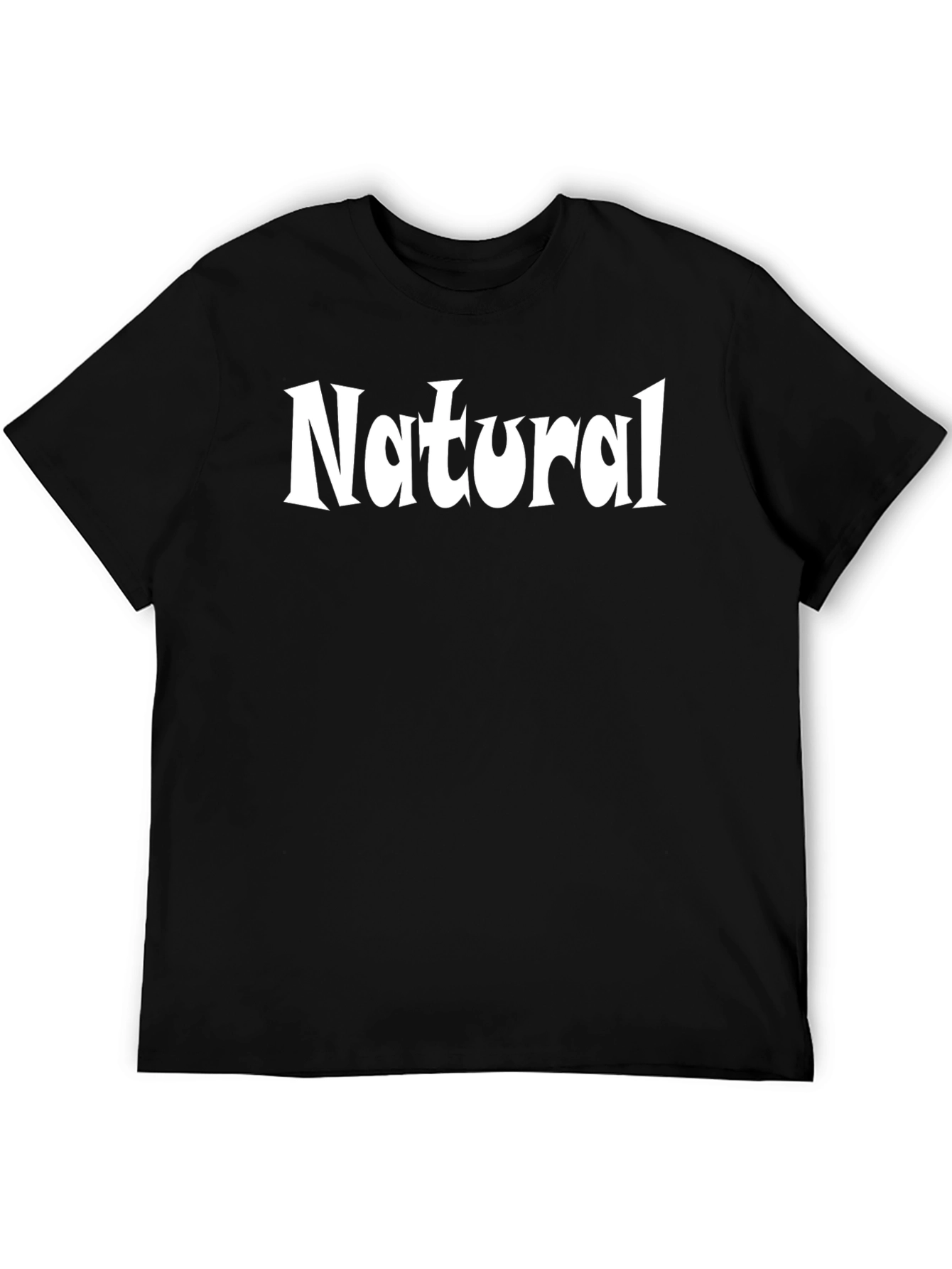Natural Black Graphic Tee for Men