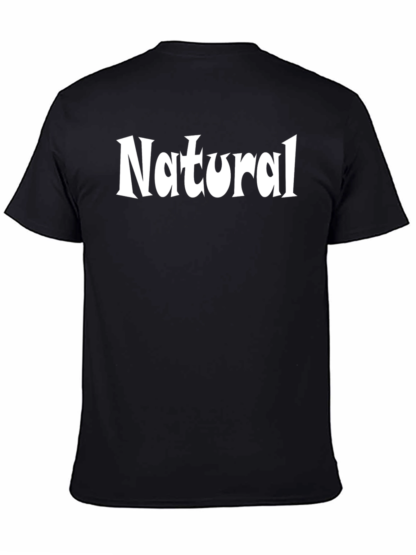 Natural Black Graphic Tee for Men