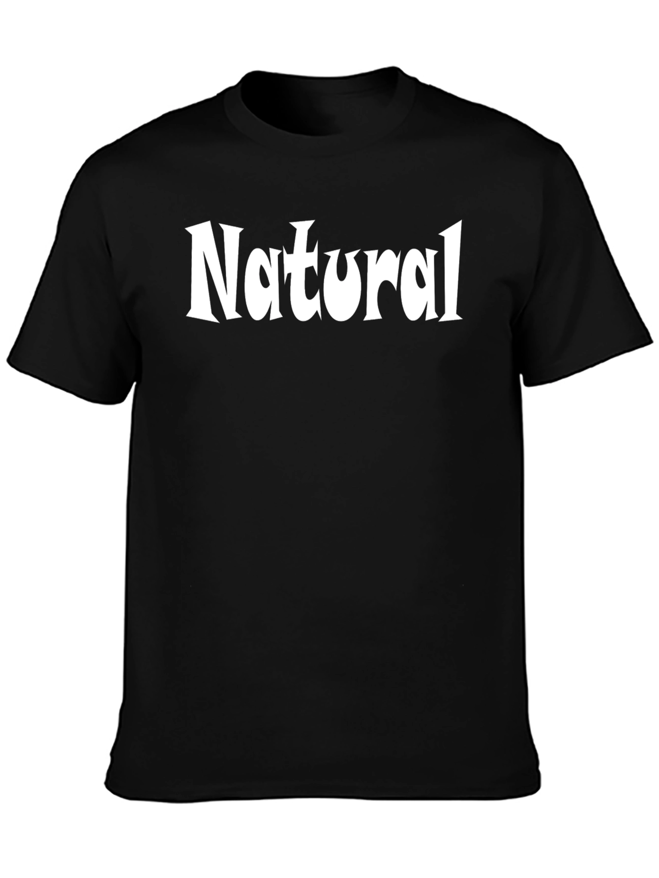 Natural Black Graphic Tee for Men