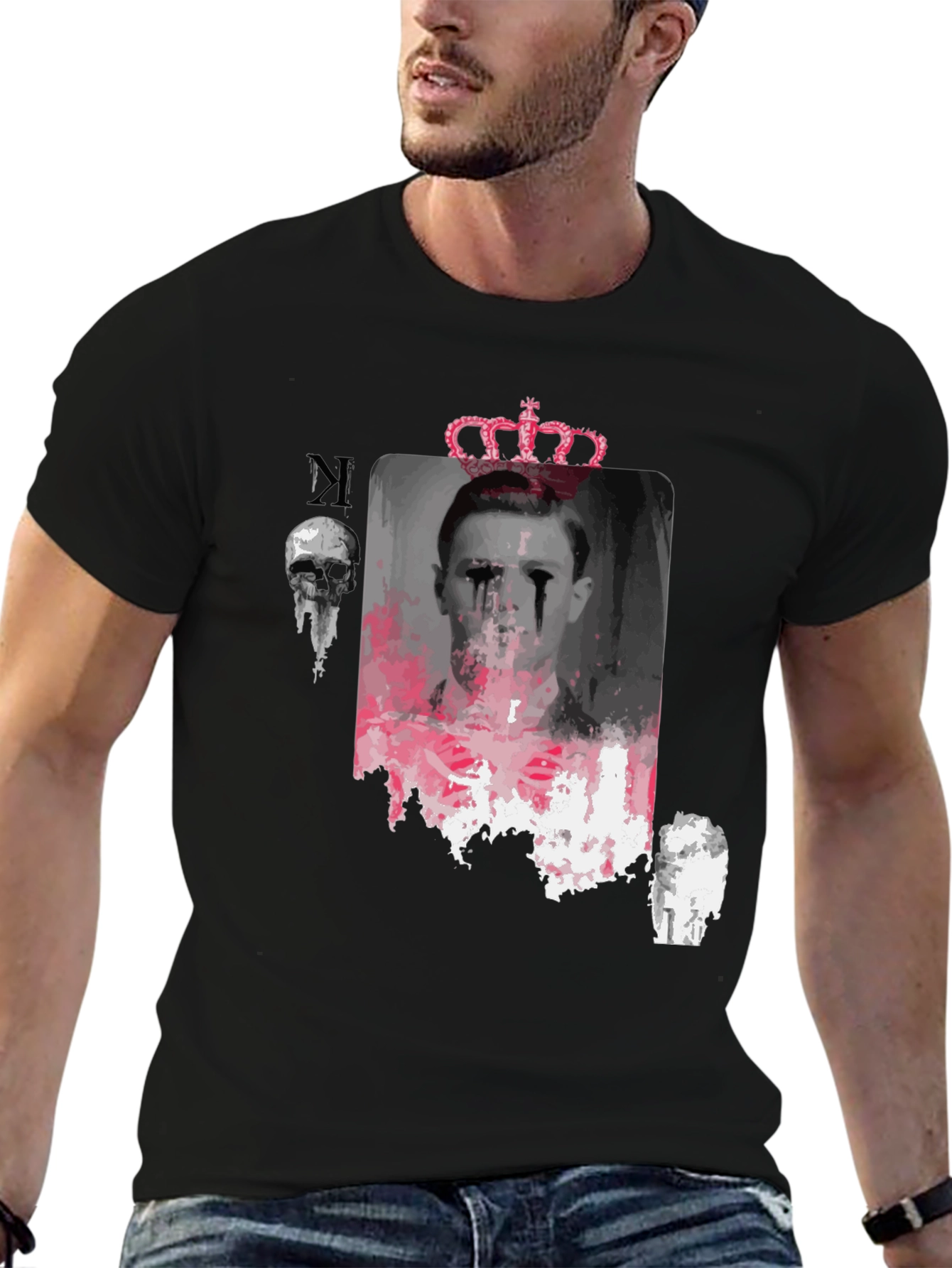 Graphic Print T-Shirt with Crown