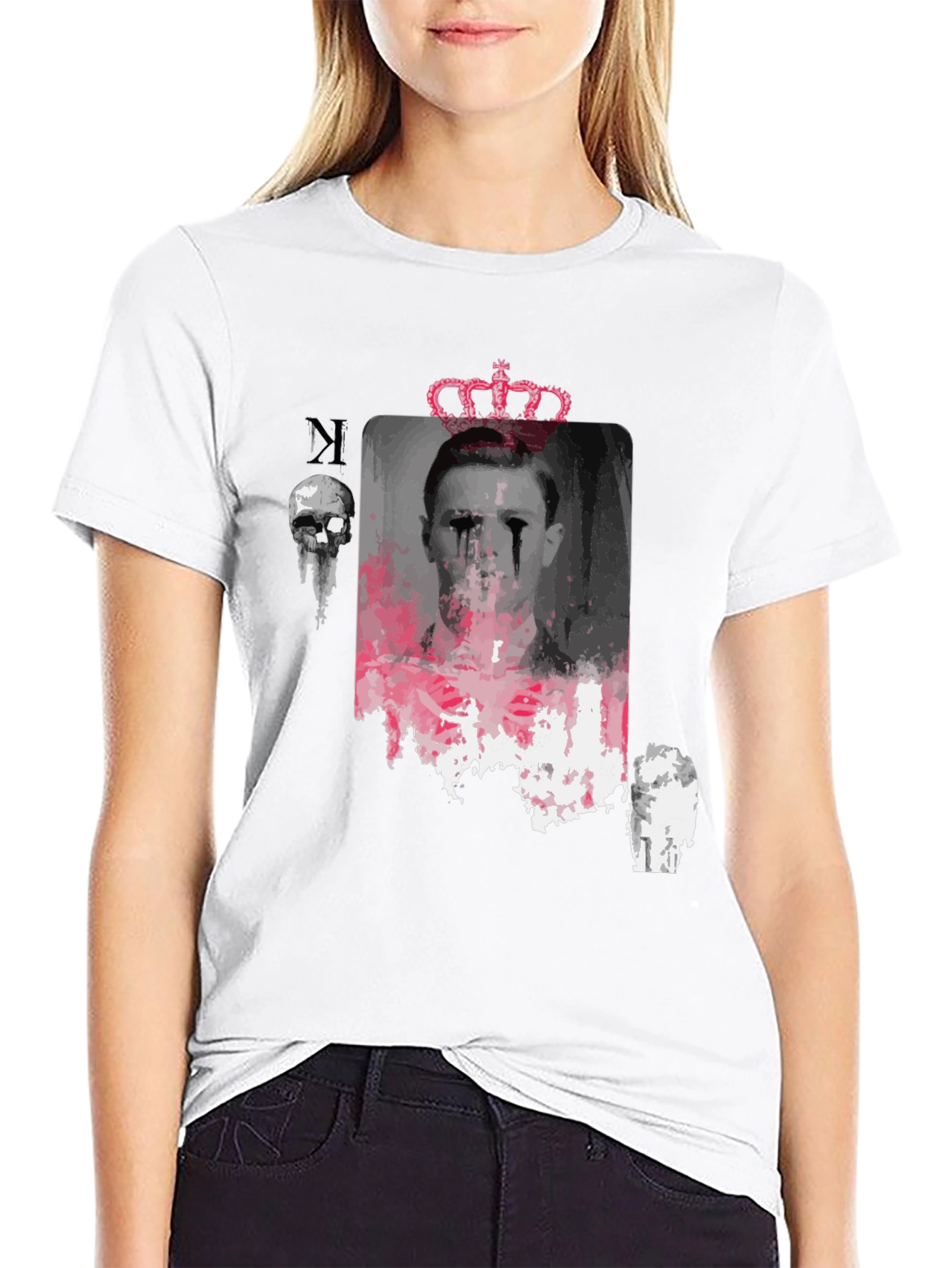 Graphic Print T-Shirt with Crown