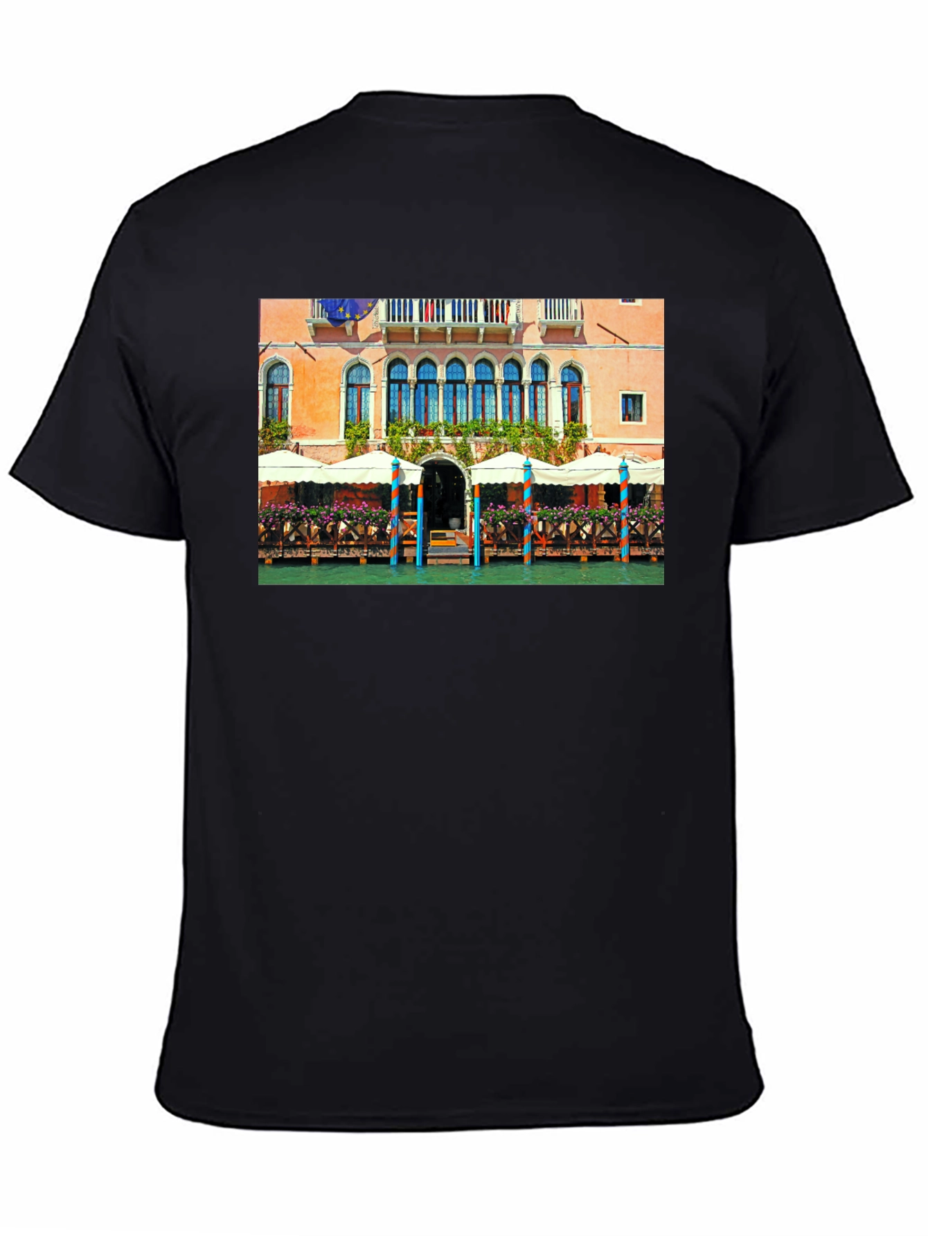 Venice Building Graphic Tee - Canal Scene T-Shirt