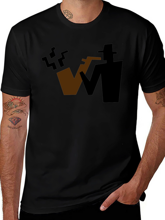 Abstract Smoker Graphic Tee - Cool Casual Shirt